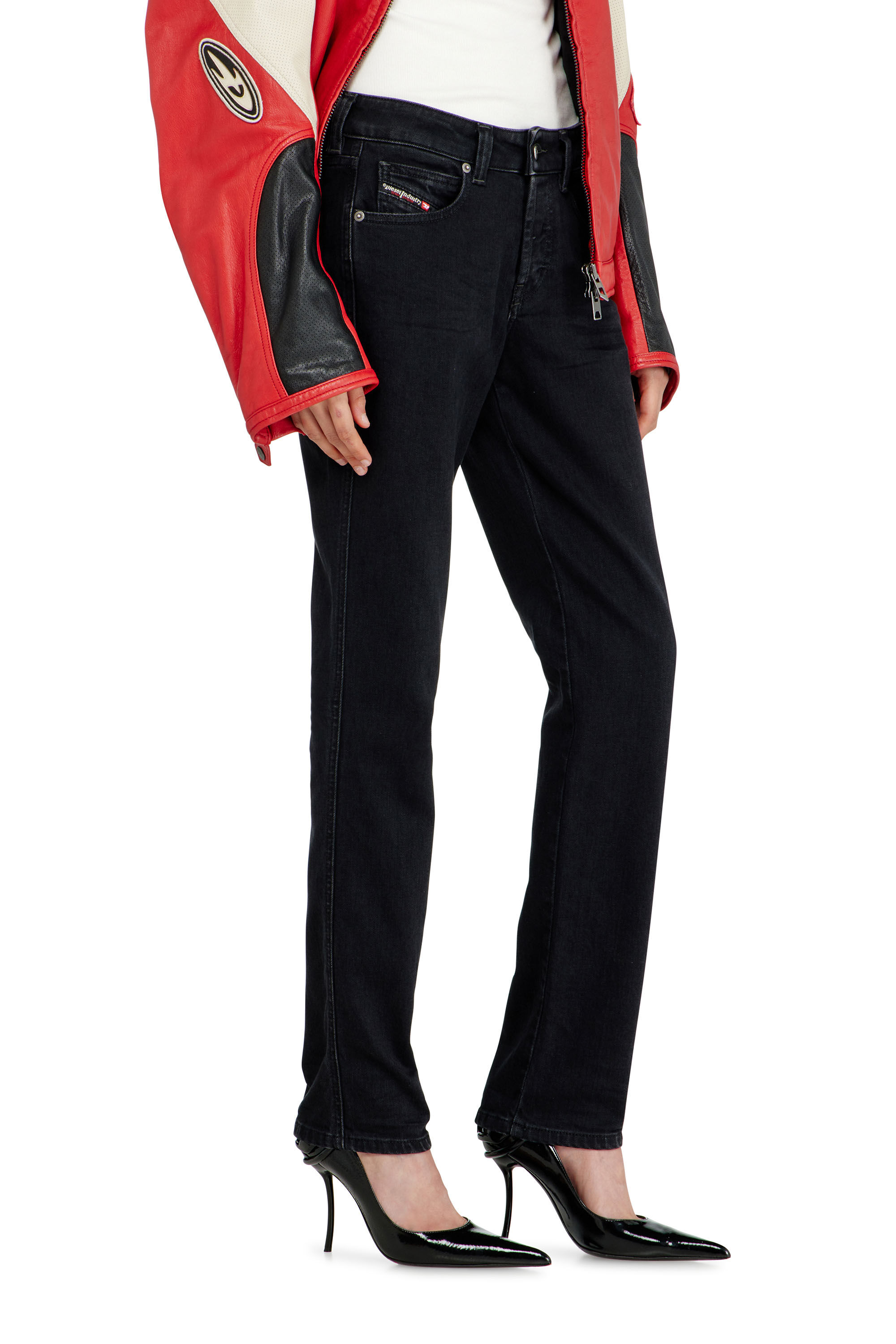 Diesel - Slim Jeans 1992 D-Jiann 09N89 Donna, Nero/Grigio scuro - Image 7