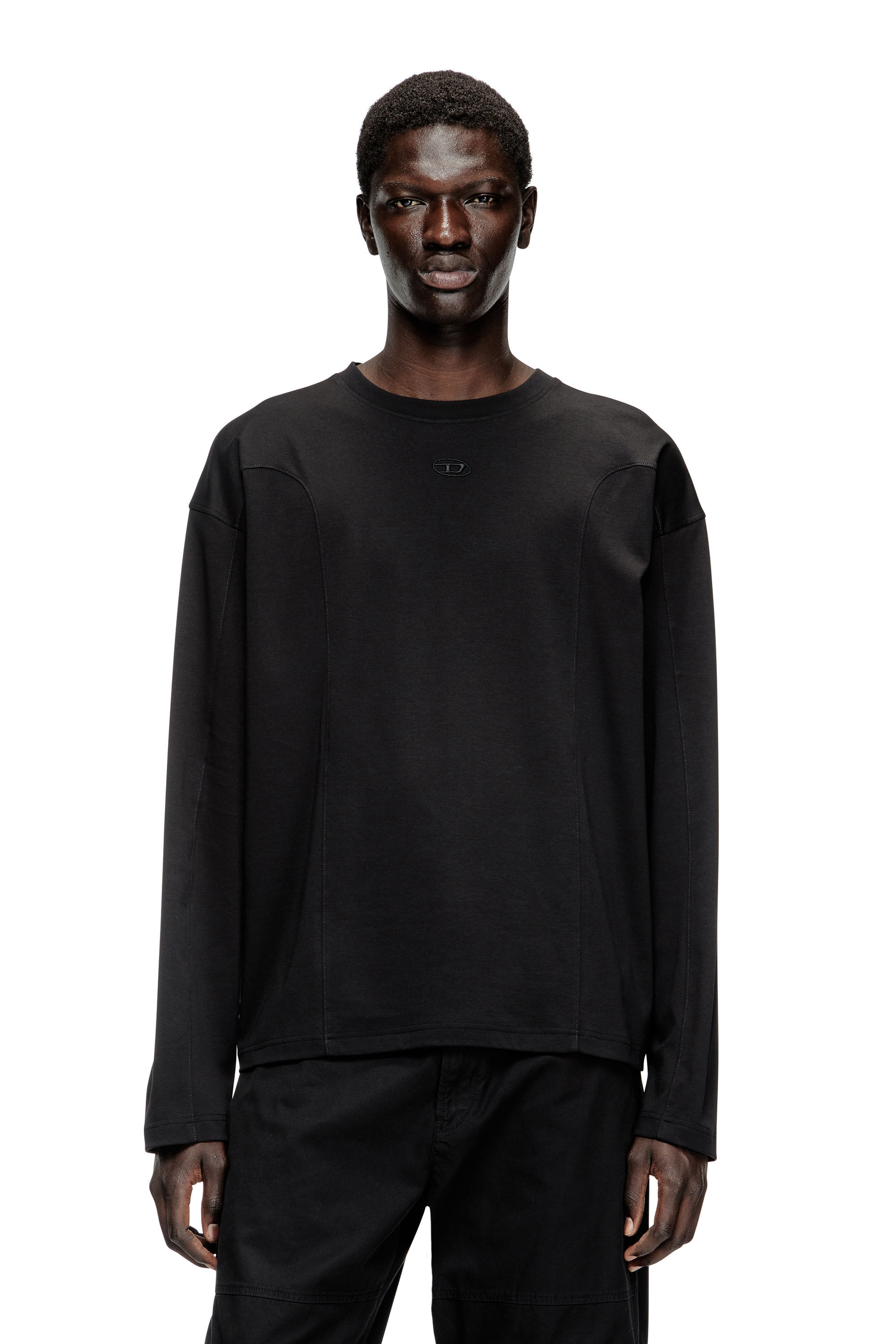 Diesel - T-BOXT-LS-INT, T-shirt a manica lunga con pannelli Uomo in Nero - 3