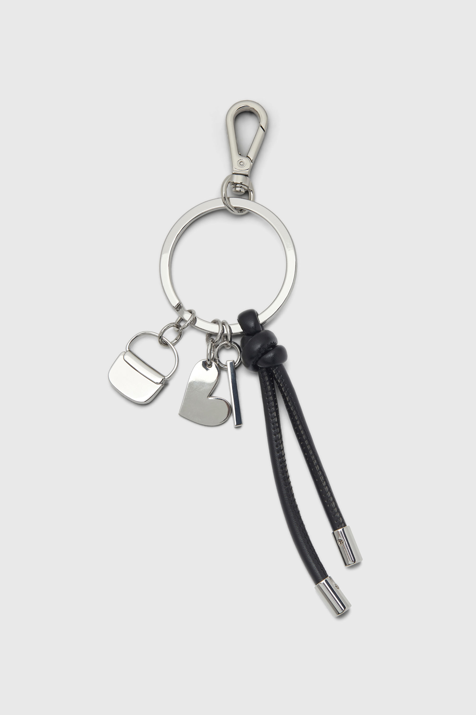 Diesel - MULTI III, Charm portachiavi in metallo con ciondoli a cuore e borsa Donna in Argento - 2