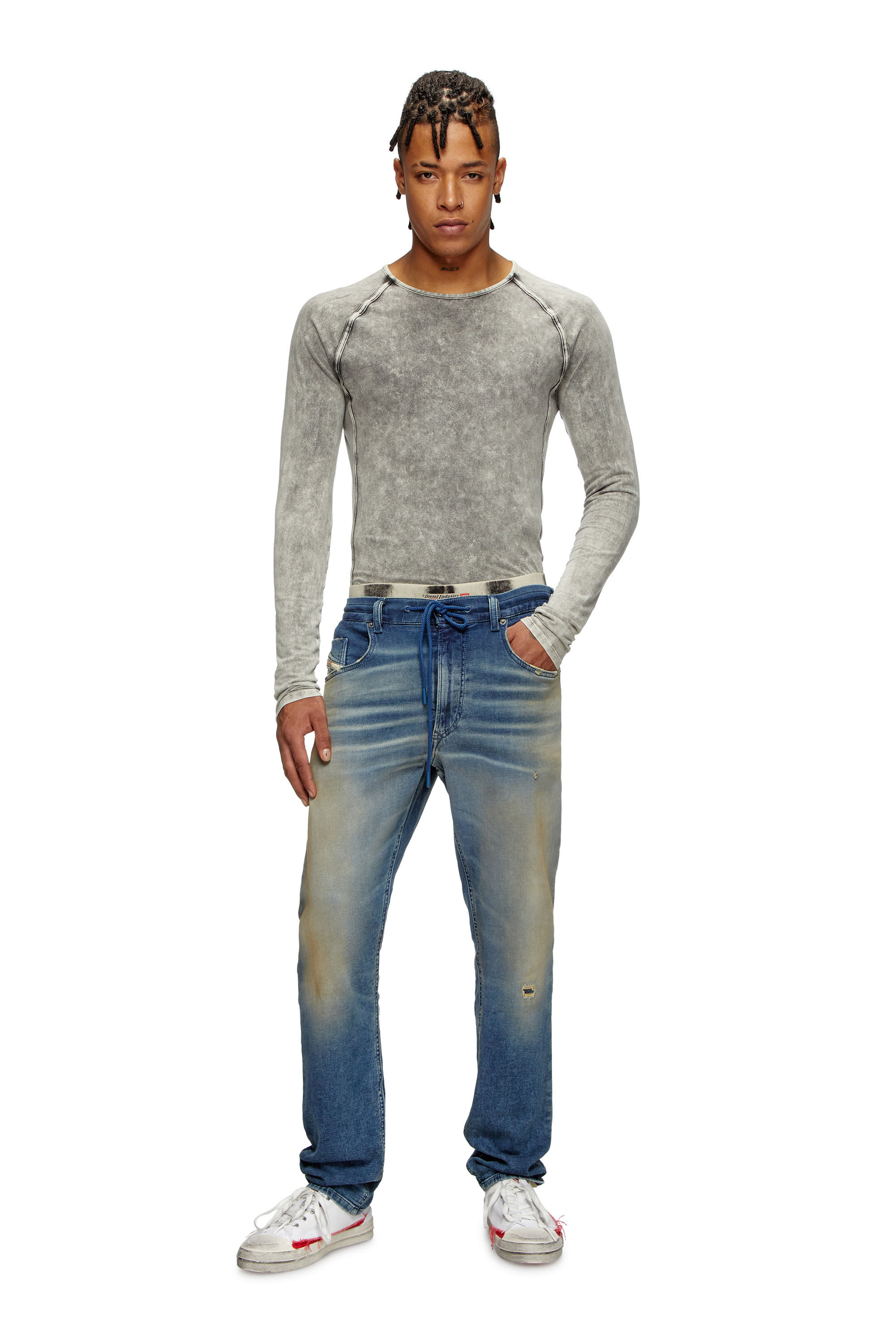 Diesel - Regular 2030 D-Krooley Joggjeans® 068PQ Uomo, Blu medio - Image 1