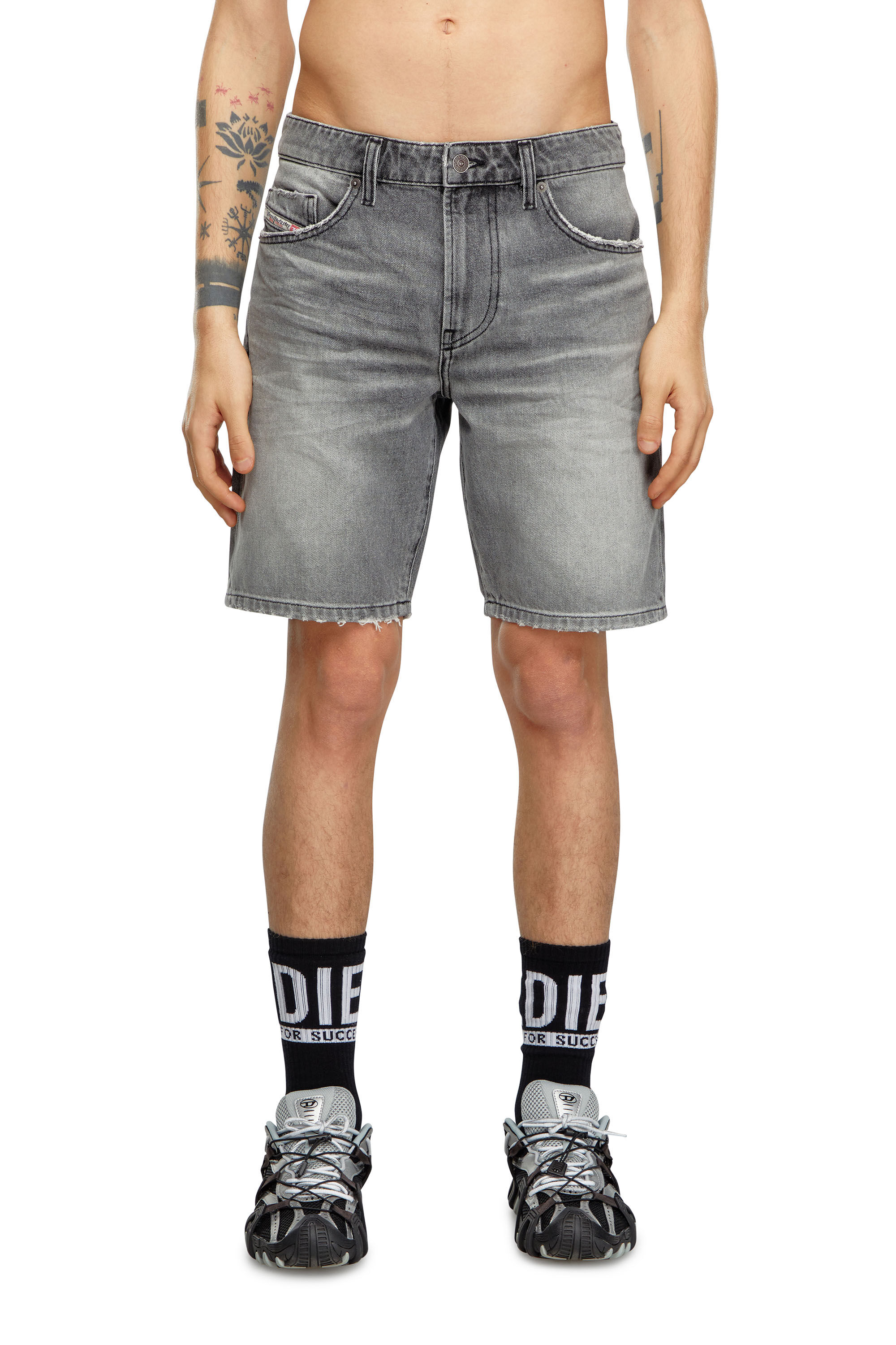 Short slim in denim Uomo Grigio Diesel