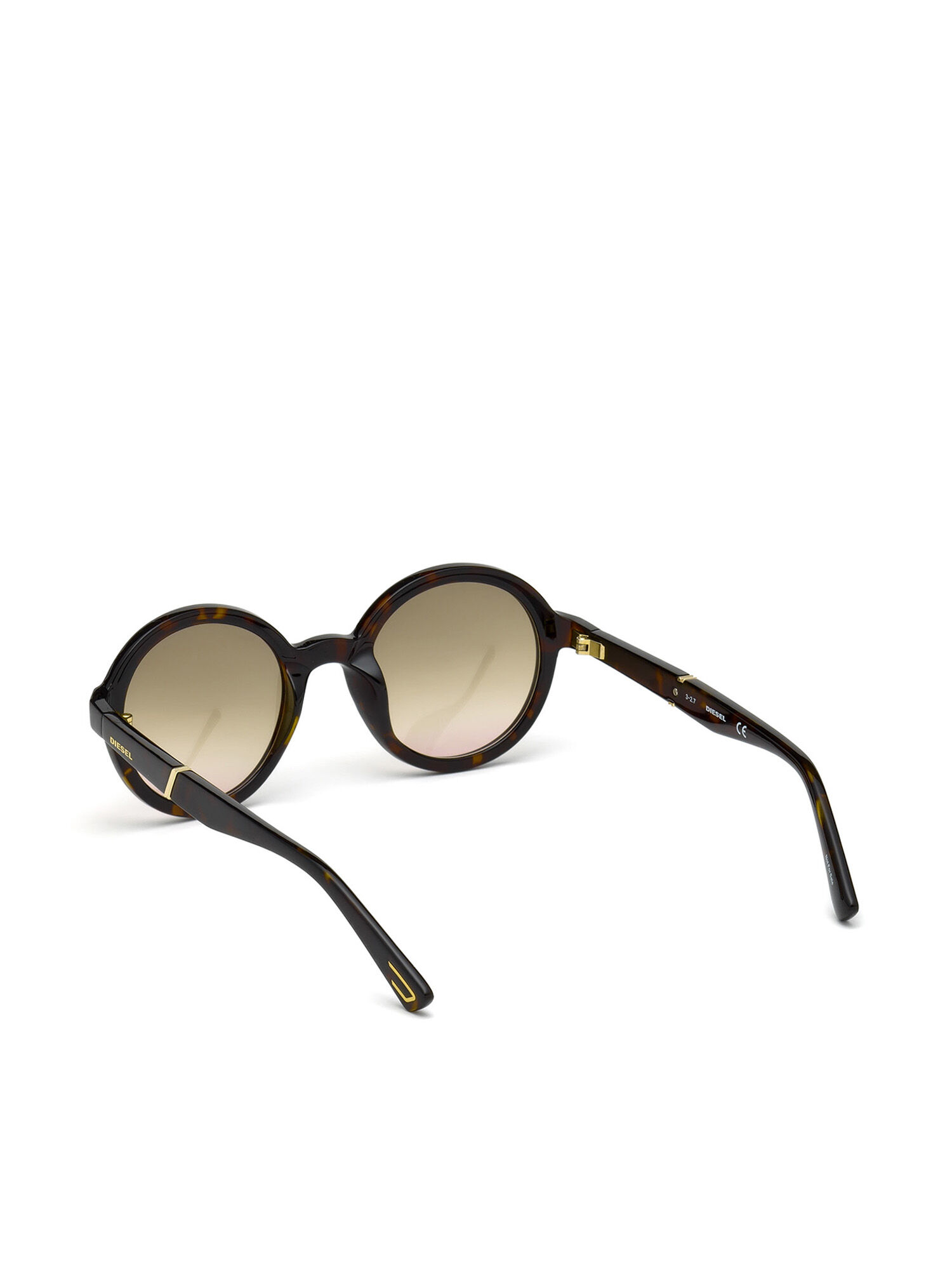 Diesel - DL0264, Occhiali tondi con dettaglio obliquo Unisex in Marrone - 5