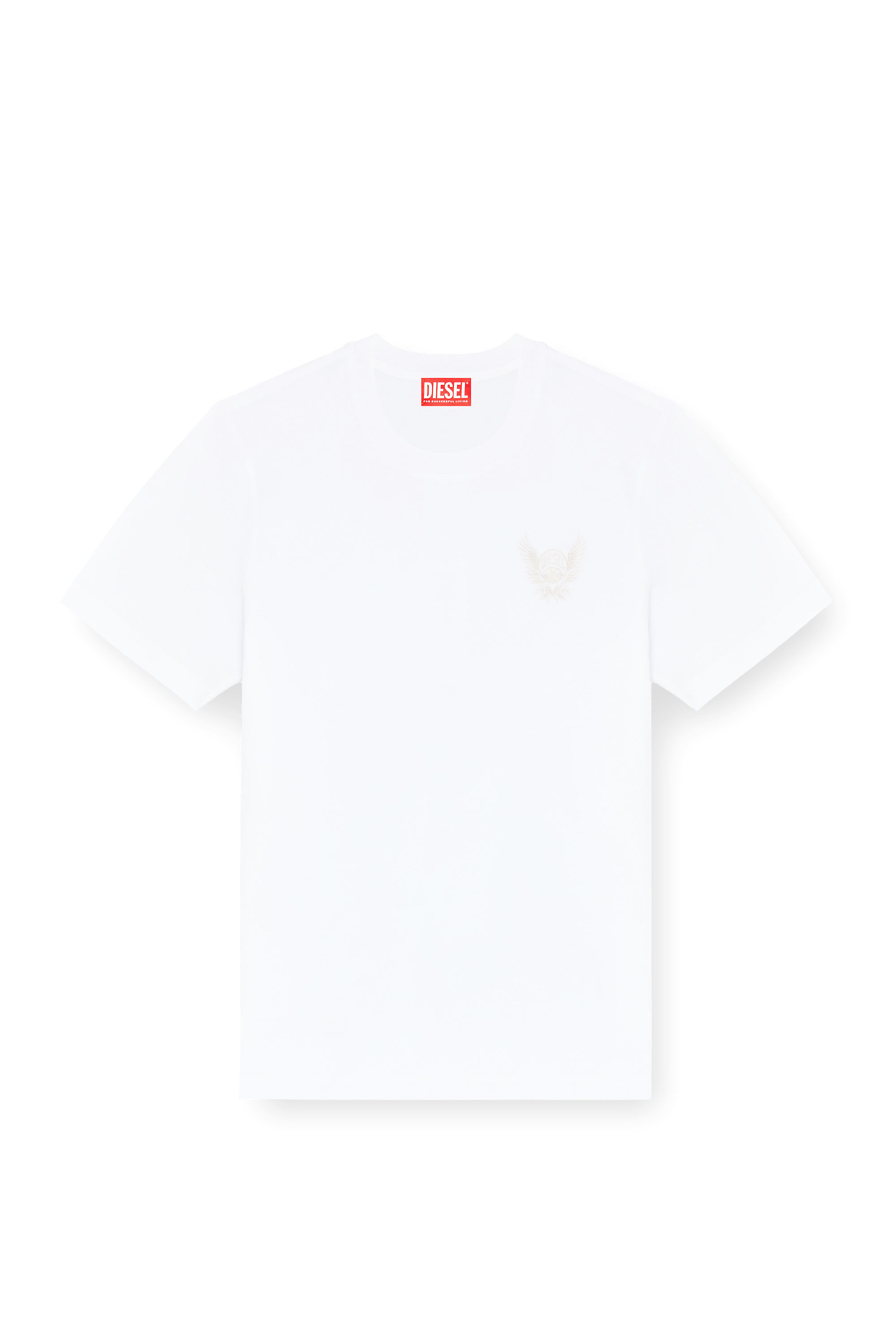 Diesel - T-ADJUST-AA8, T-shirt in cotone con motivo logo sul petto Uomo in Bianco - 2