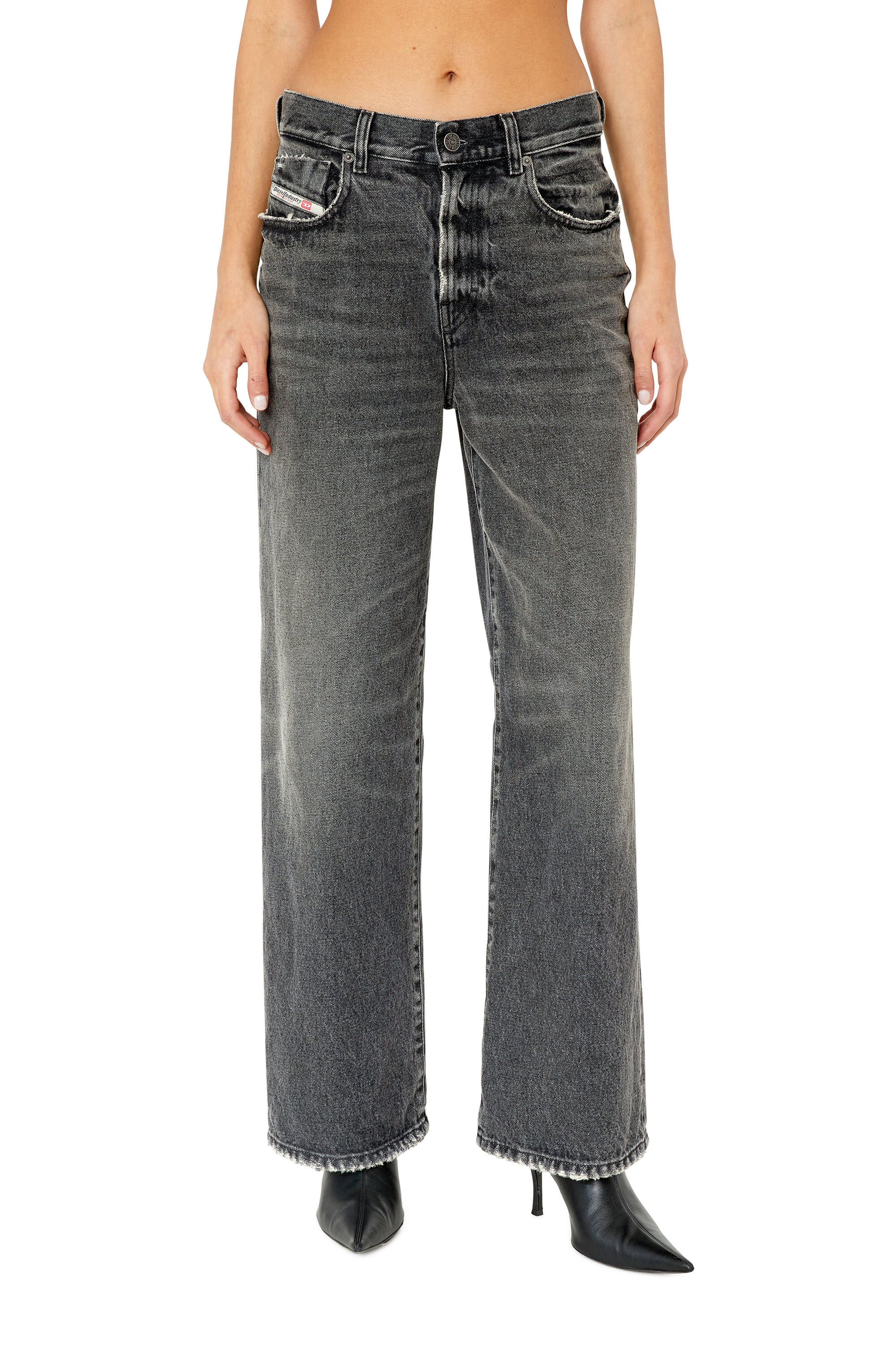 Diesel - 2000 Widee 007K8 Bootcut and Flare Jeans, Nero/Grigio scuro - Image 3
