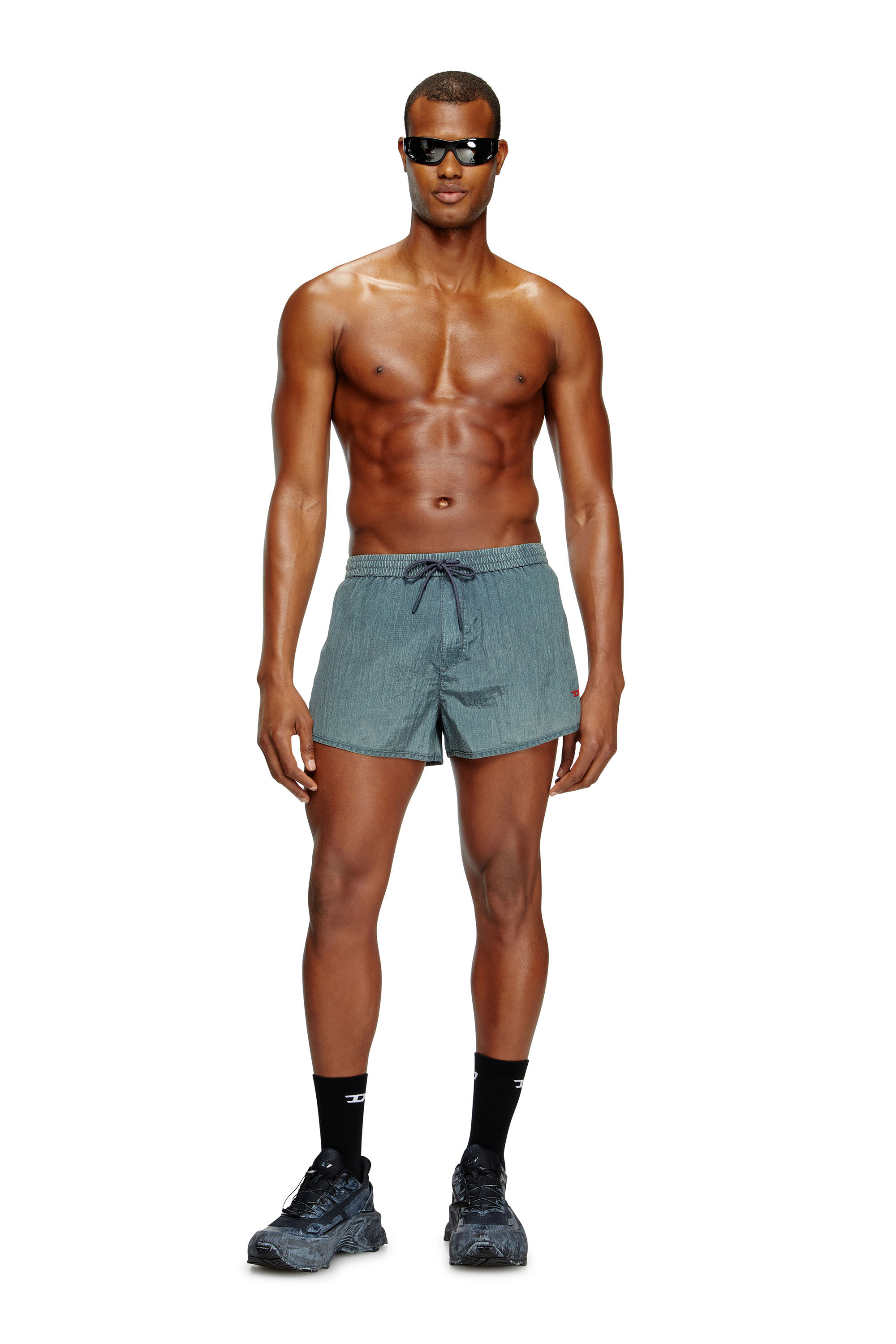 Diesel - OLIVER-30-D-POP, Pantaloncini da mare in ripstop trattato Uomo in Grigio - 2