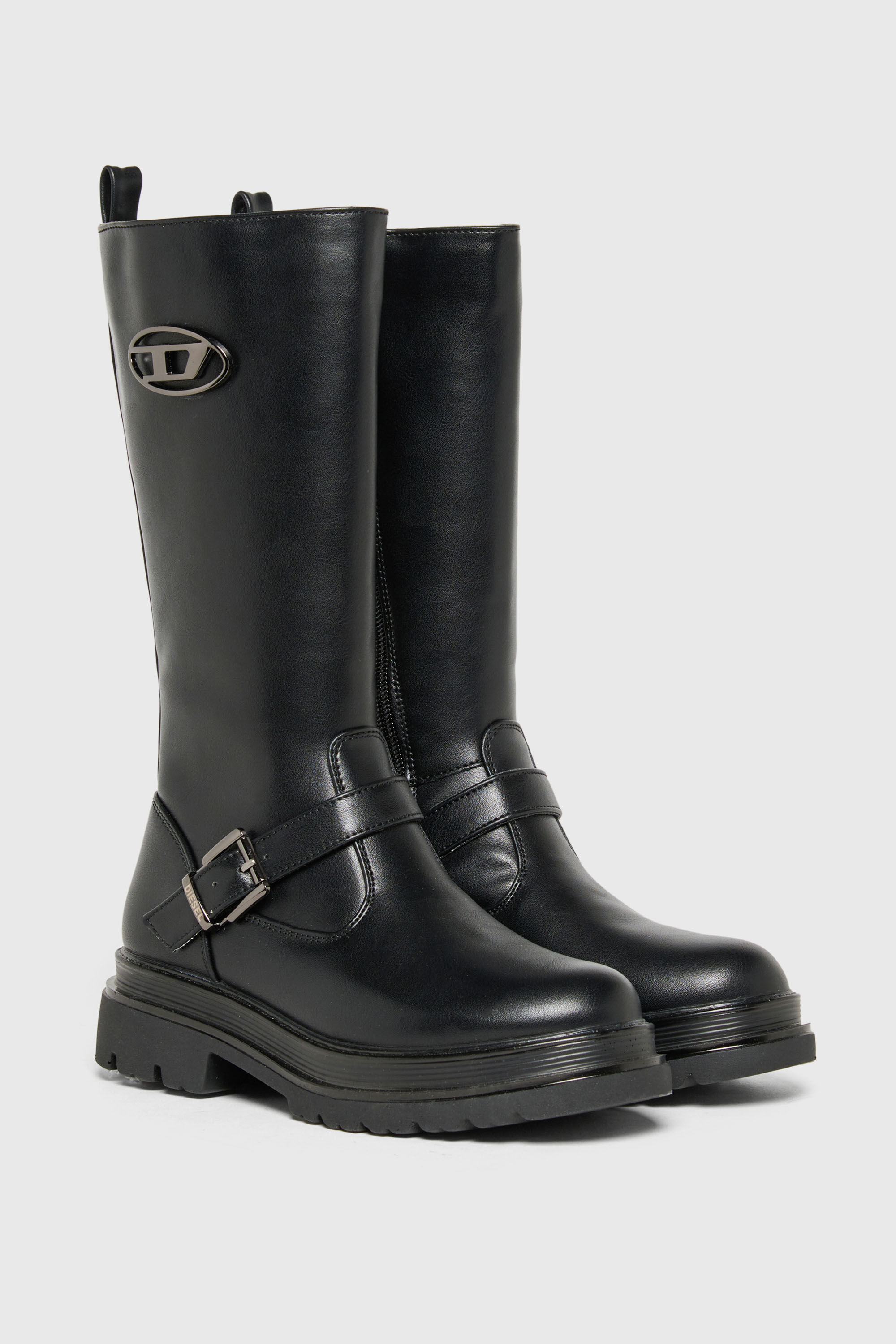 Diesel - D-KRILTY, D-Krilty - Stivali alti con dettaglio fibbia Unisex in Nero - 2