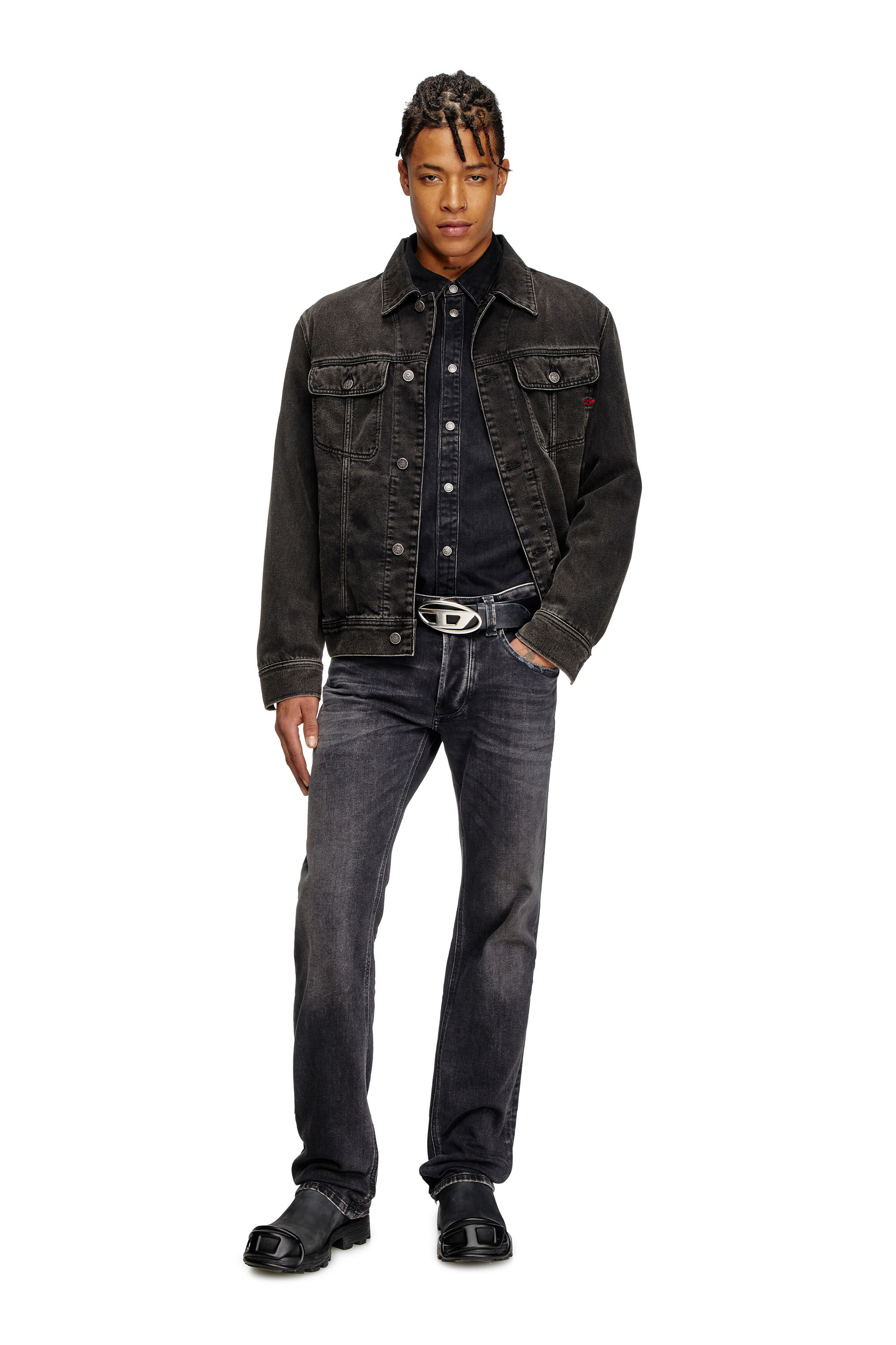 Diesel - Regular Jeans 1985 Larkee 09K51 Uomo, Nero/Grigio scuro - Image 1