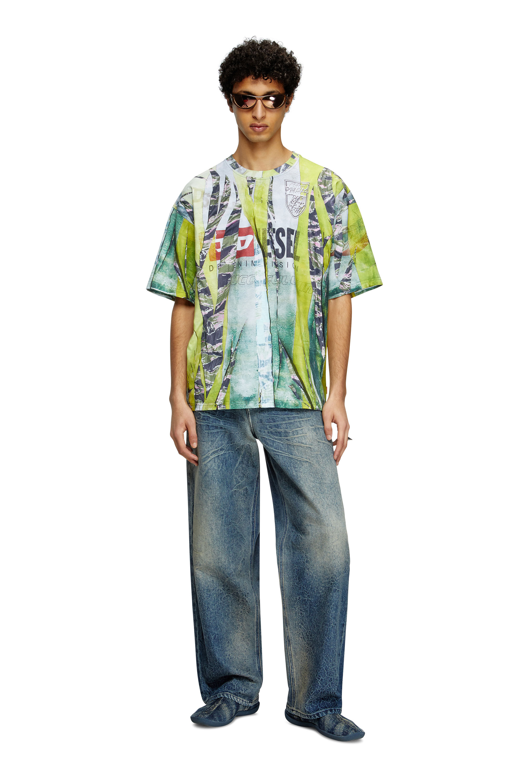 Diesel - T-BOXT-R13, T-shirt con stampa spezzata trompe d'oeil Uomo in Multicolor - 1