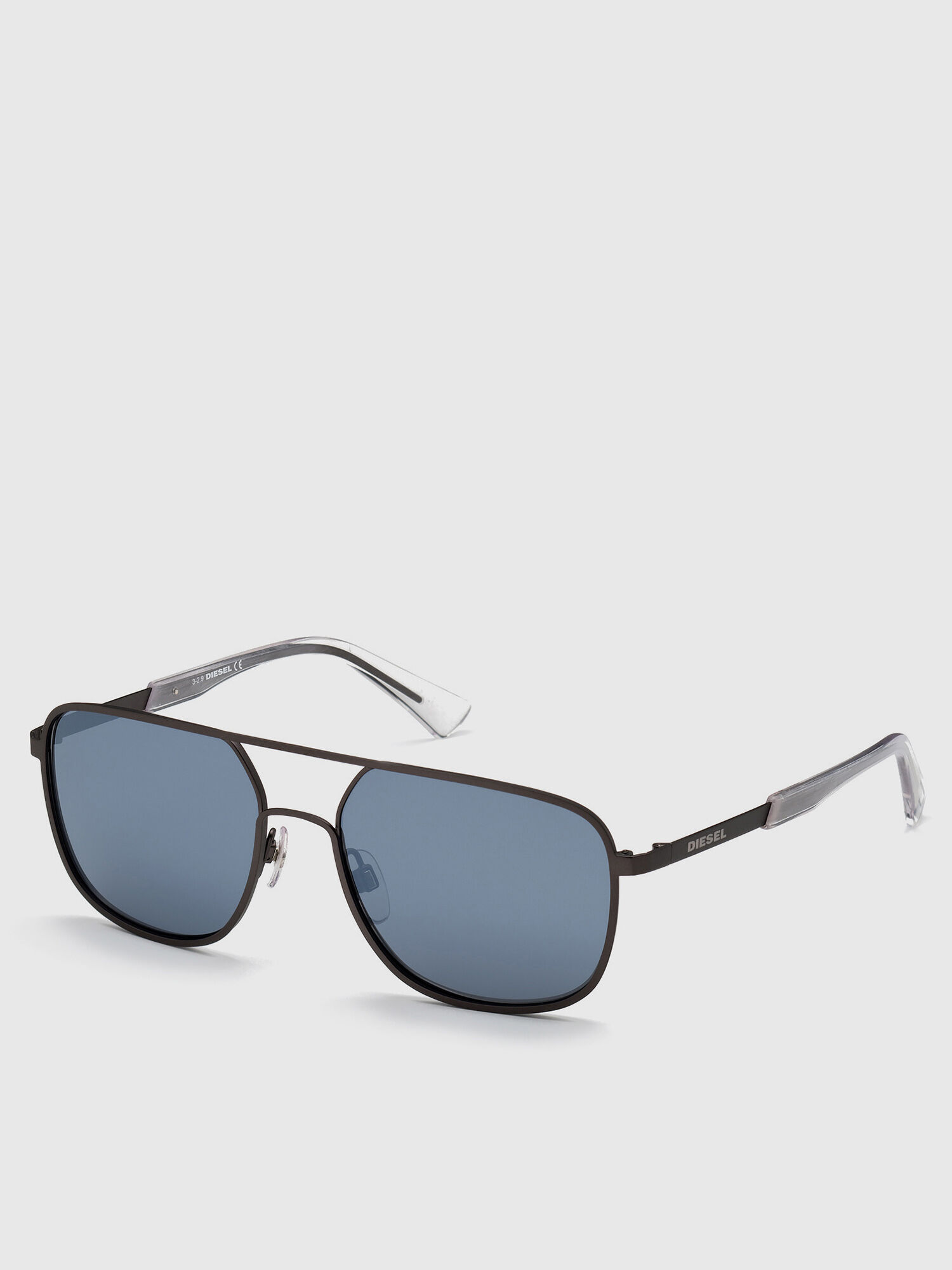 Diesel - DL0325, Occhiali rettangolari in metallo con doppio ponte Uomo in Nero - 2