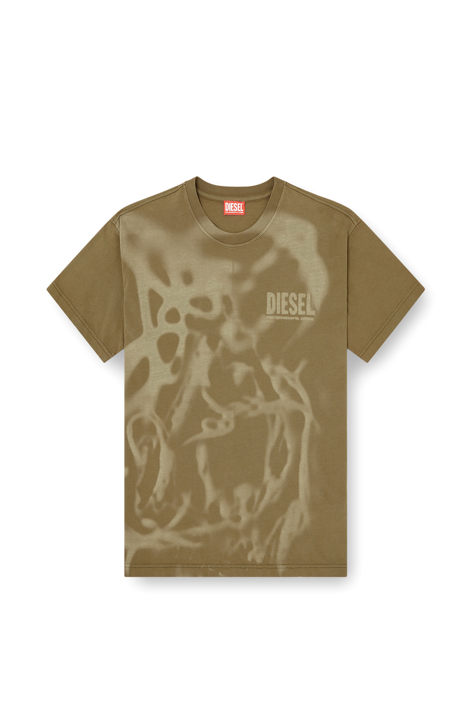 Diesel - T-NORM-V7, T-shirt in cotone con stampa laser Uomo in Beige - 2