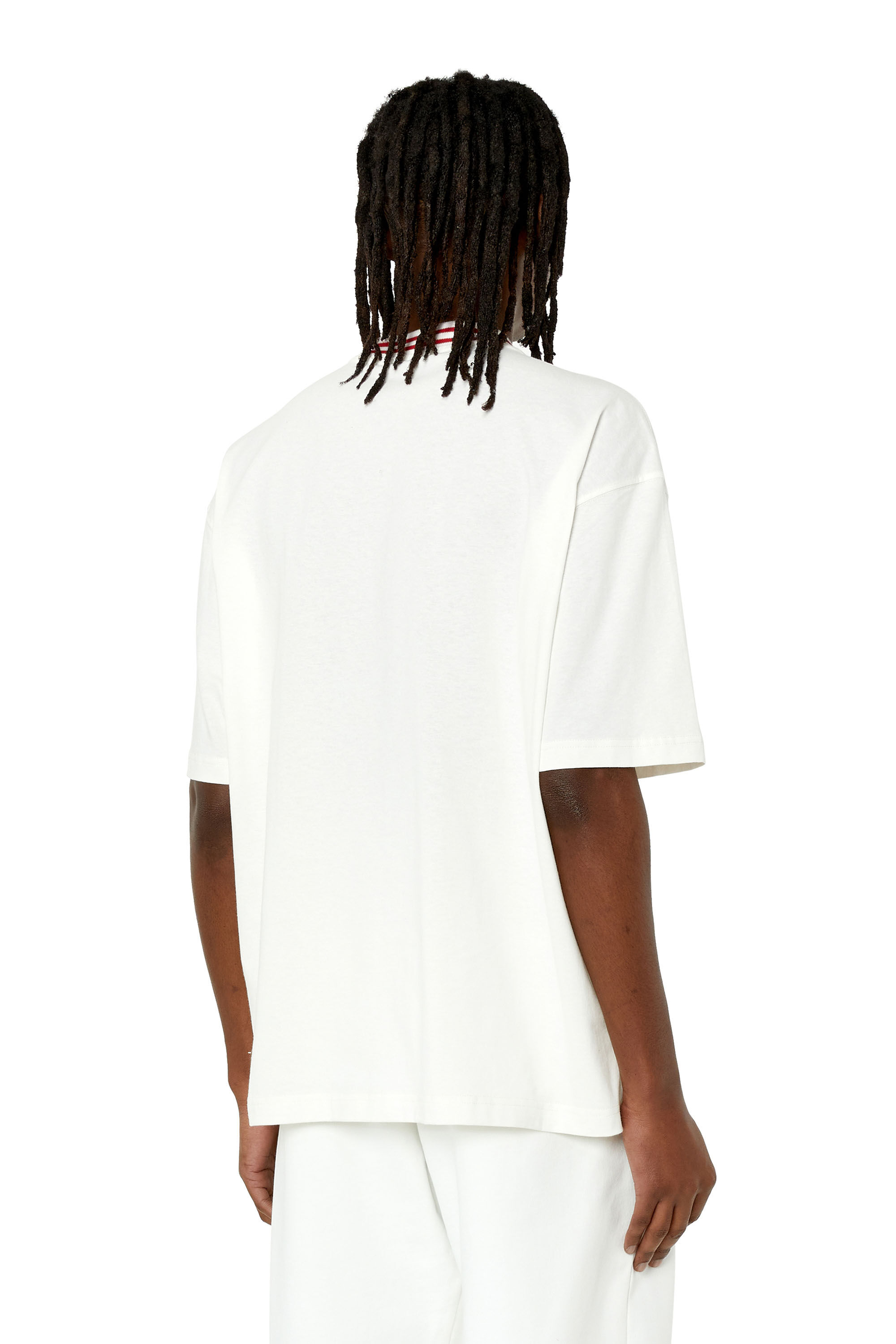 Diesel - T-WASH-G6, T-shirt con logo e corona ricamati Uomo in Bianco - 4