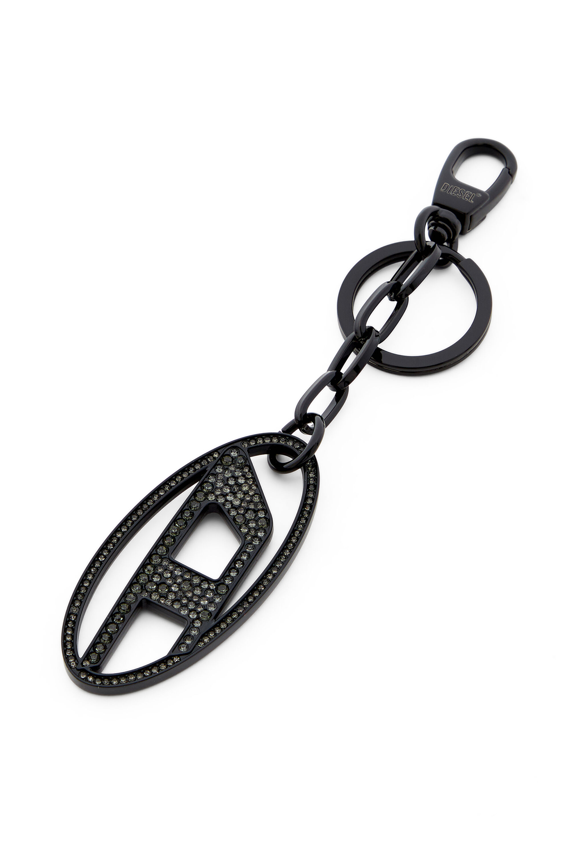 Diesel - HOLY-C, Portachiavi Oval D in metallo con cristalli Donna in Nero - 2