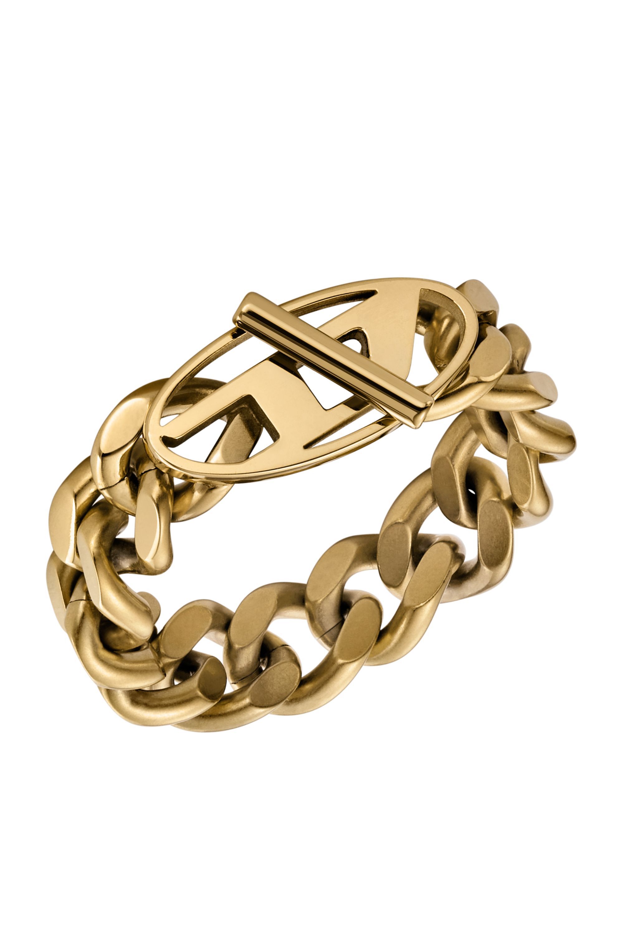 Diesel - DX1568710 JEWEL, Anello a catena morbida in acciaio inossidabile dorato Unisex in Oro - 1