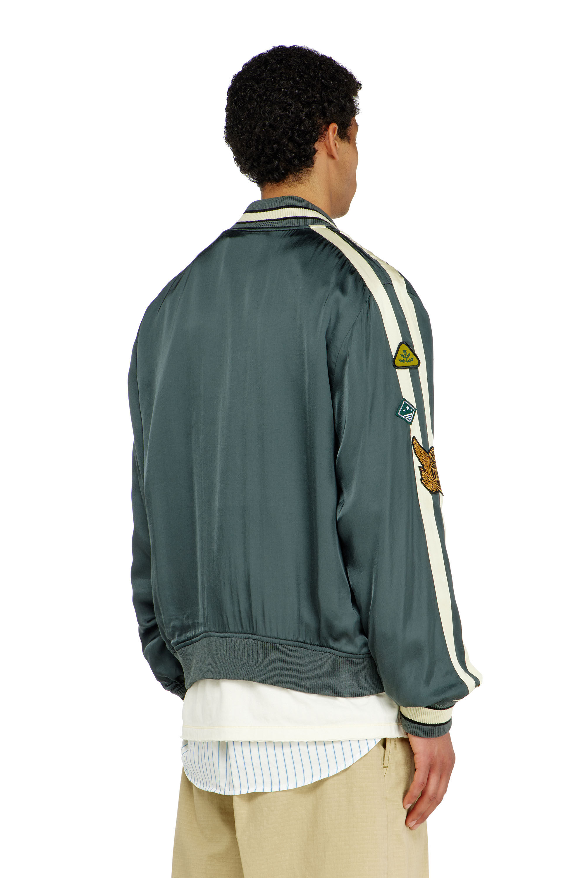 Diesel - J-ANNU, Bomber in raso con patch Uomo in ToBeDefined - 3