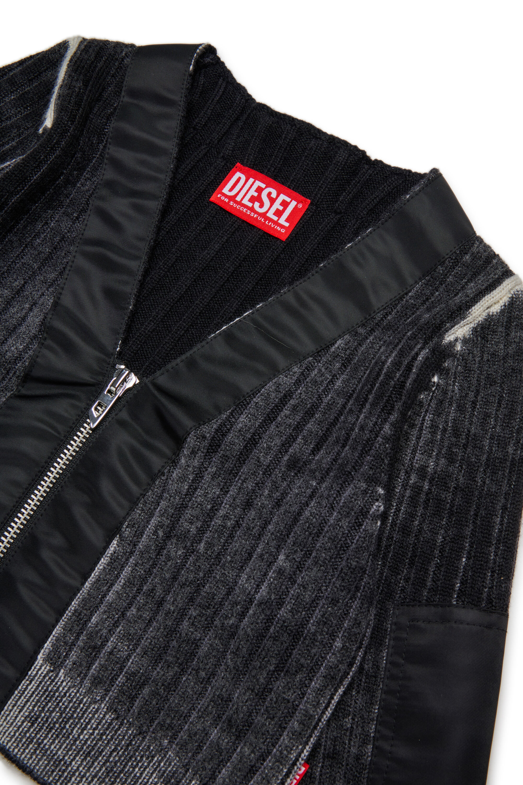 Diesel - KMASERA, Maglione in lana con zip frontale Donna in Nero - 3