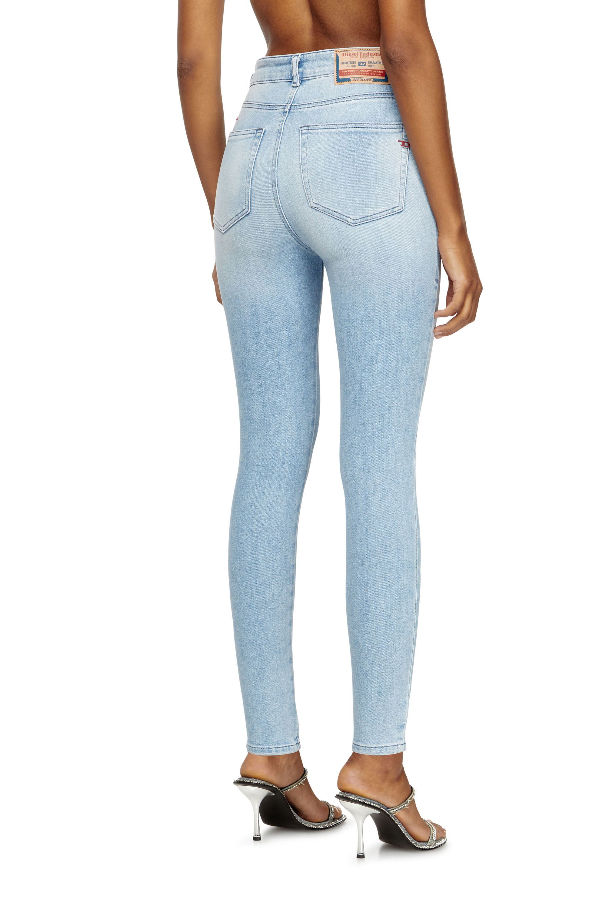 Diesel - Skinny Jeans 1984 Slandy-High 09M05 Donna, Blu Chiaro - Image 4