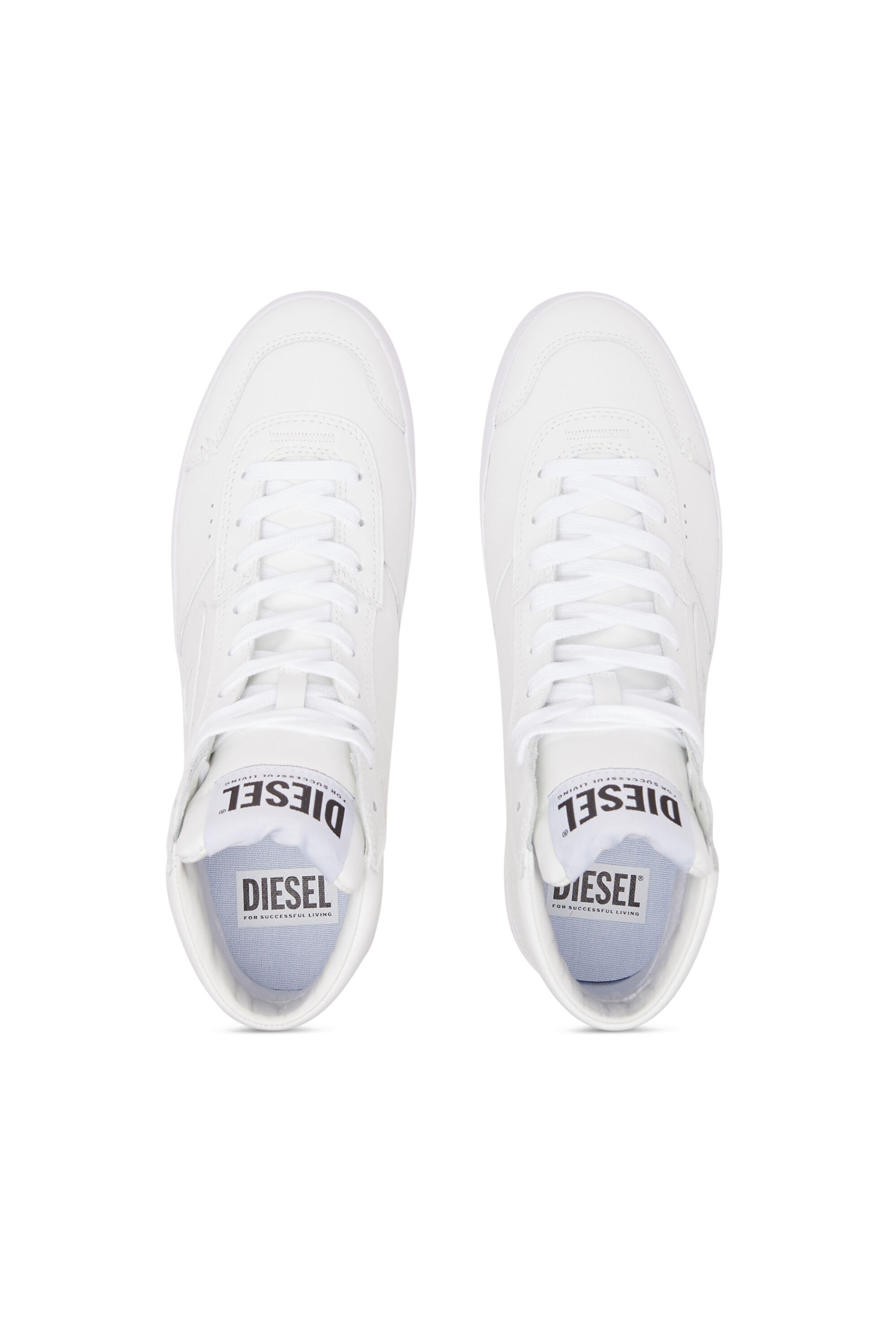 S Leroji Mid Sneaker high top in pelle liscia Donna Bianco Diesel