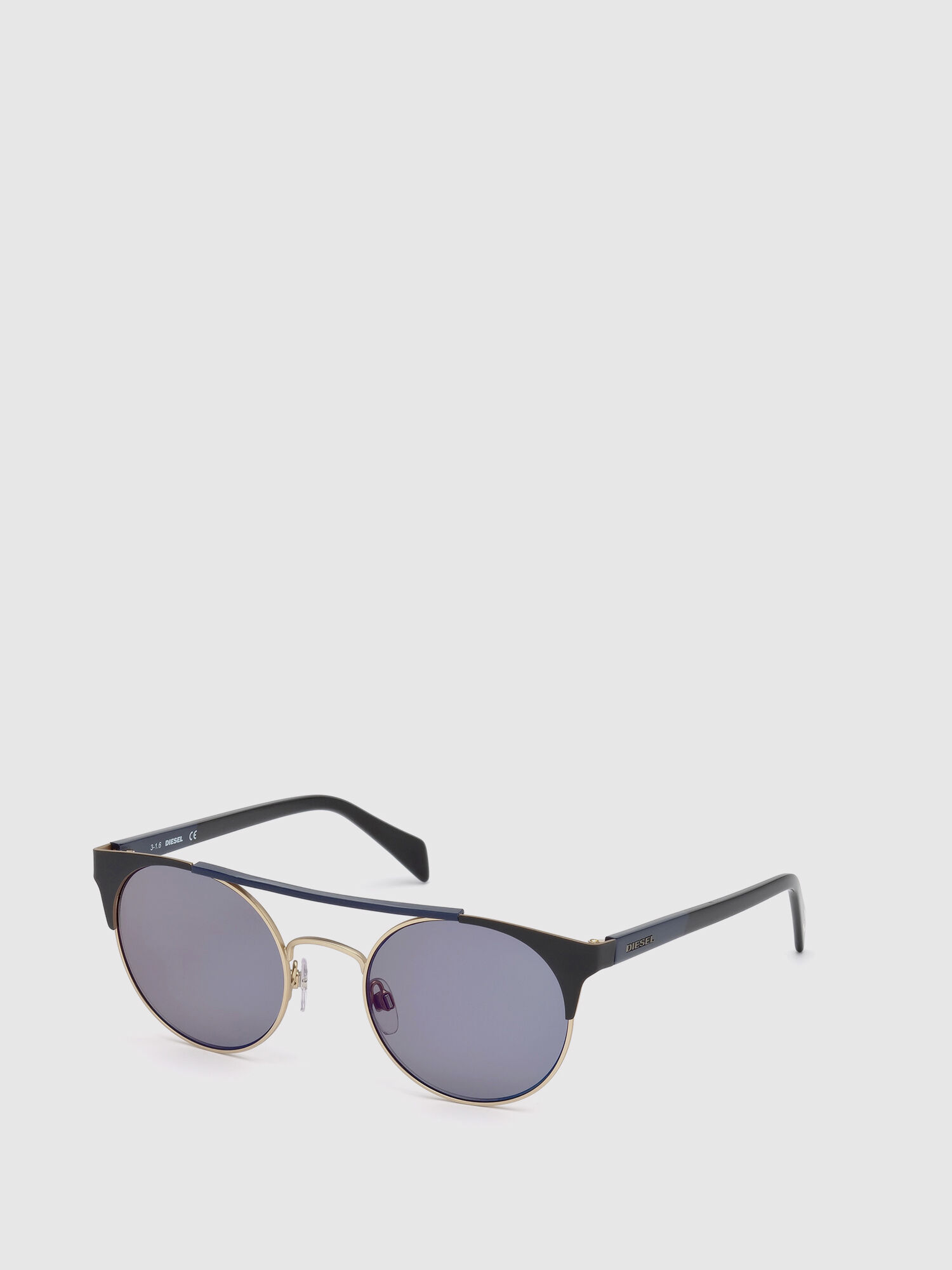 Diesel - DL0218, Occhiali in metallo con forma panto Unisex in Nero - 4