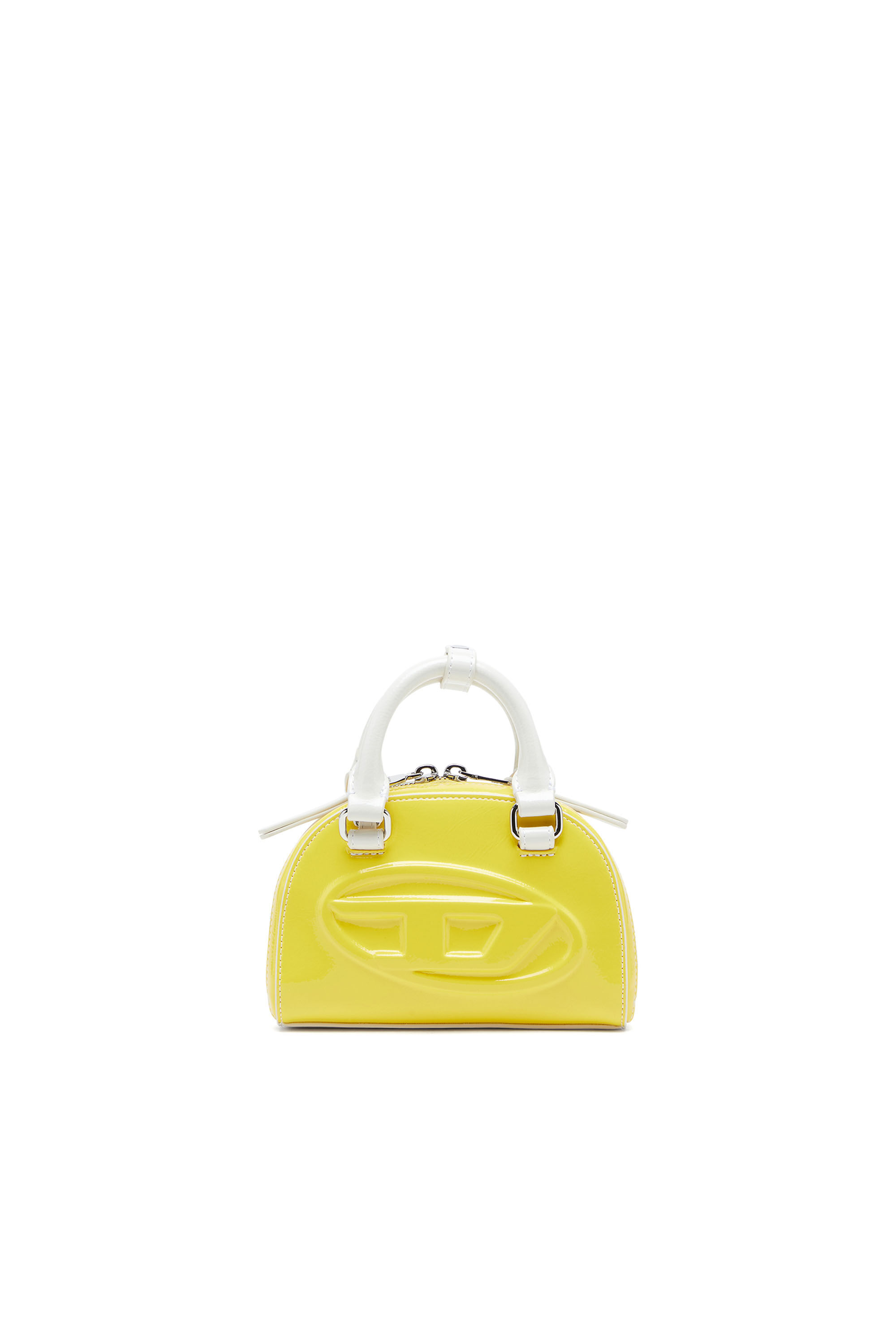 Diesel - 1DR DOME CROSSBODY XS, 1DR Dome-Borsa bowling slim effetto naplak Donna in Giallo - 2