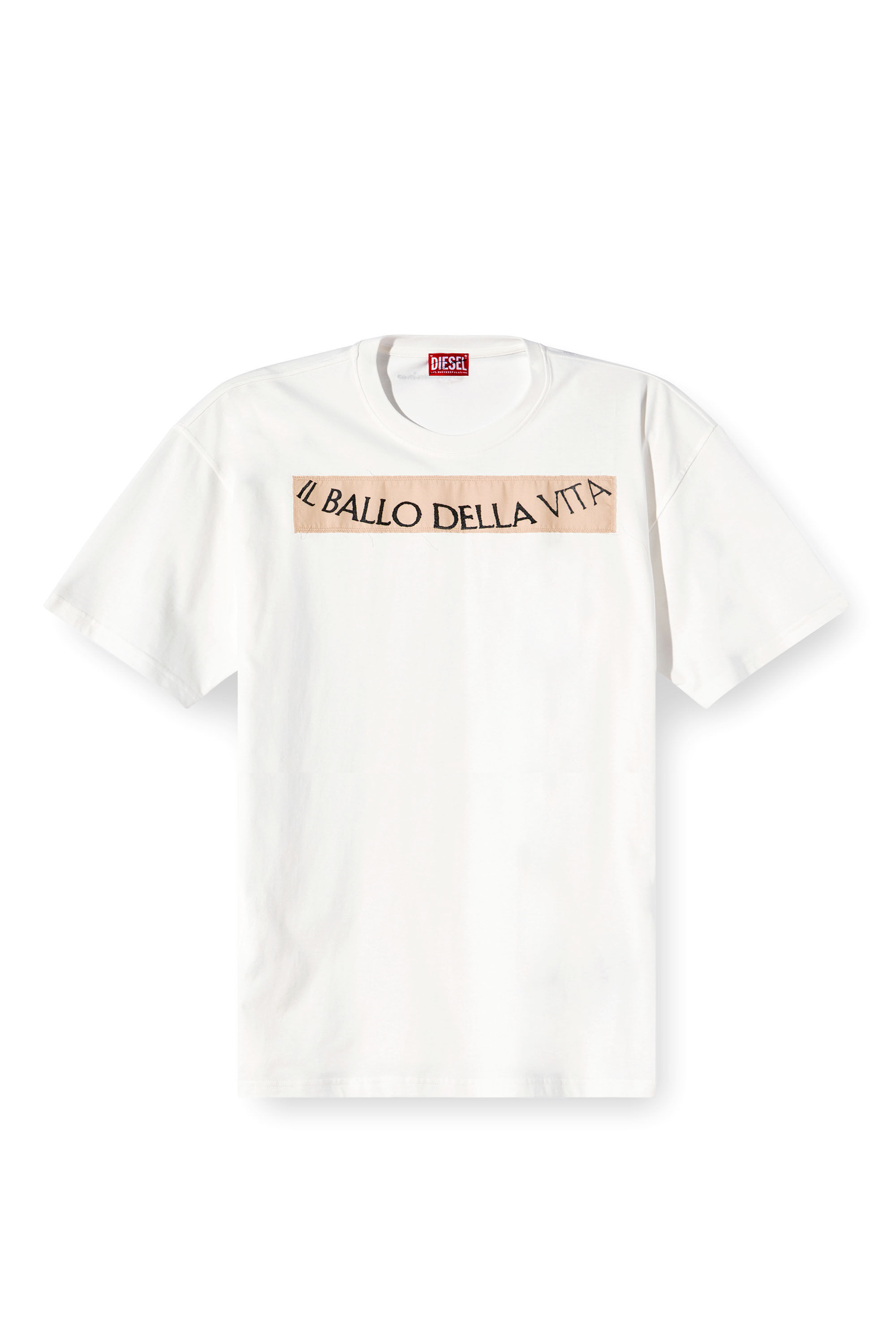 Diesel - T-BOXT-BALLO-DD, T-shirt con patch tattoo Unisex in Bianco - 2