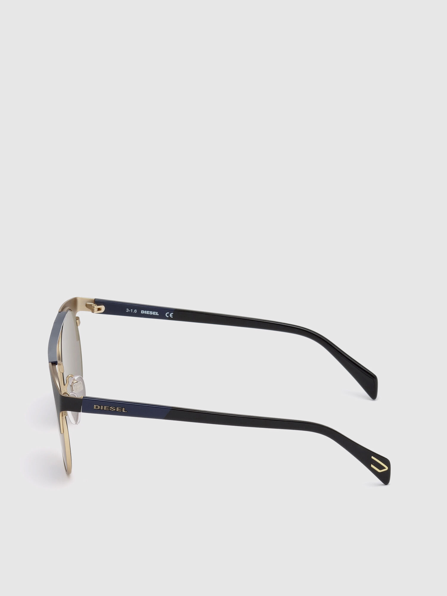 Diesel - DL0218, Occhiali in metallo con forma panto Unisex in Nero - 3