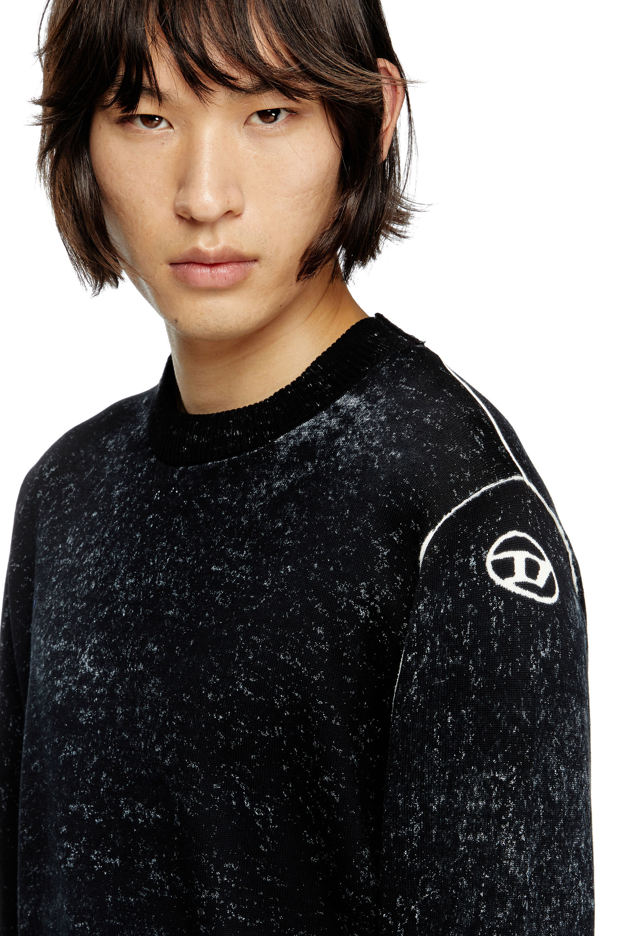 Diesel - K-LARENCE-B, Maglia in cotone stampata al contrario Uomo in Nero - 5
