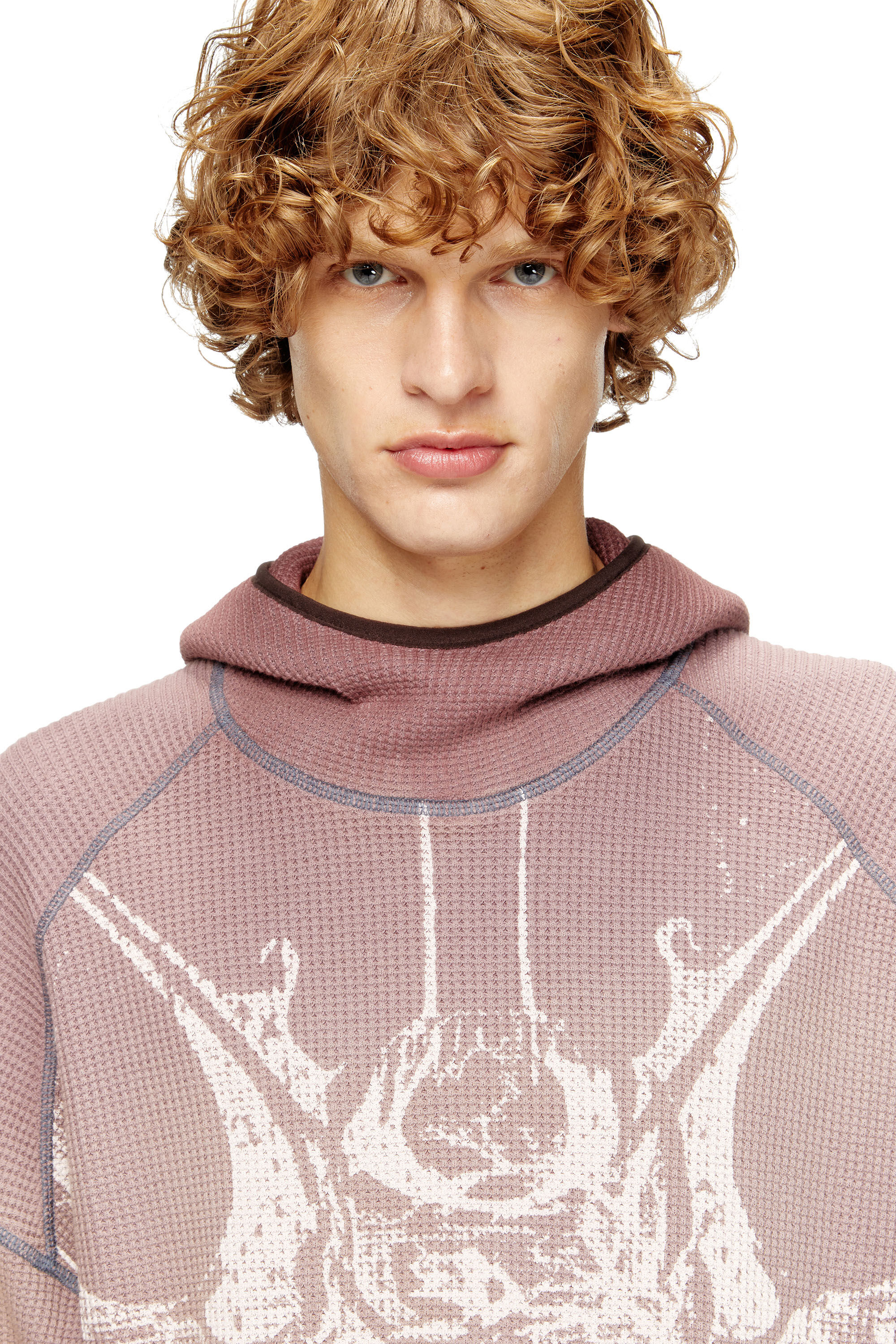 Diesel - S-WAF-HOOD-NEW, Hoodie a nido d’ape con stampa grafica Uomo in ToBeDefined - 5