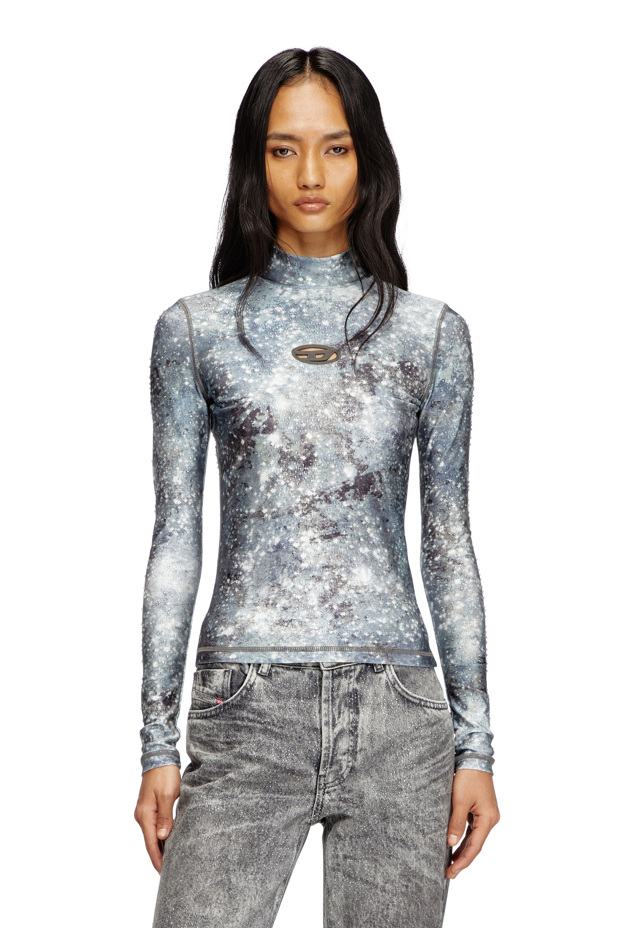 Diesel - T-AKARA, Top dolcevita a maniche lunghe Donna in Multicolor - 3