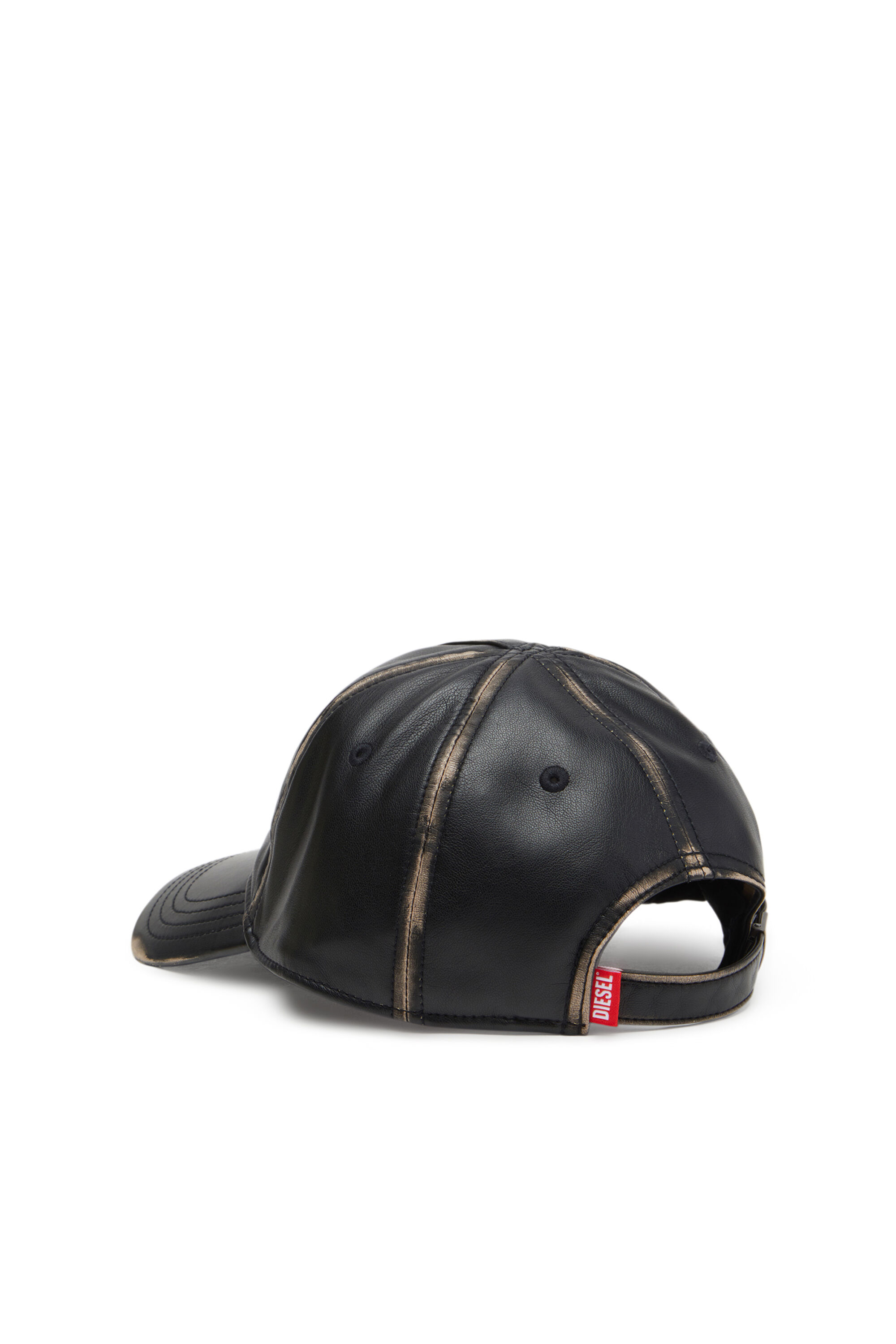 Diesel - C-HEATHER, Cappello da baseball effetto pelle Uomo in Nero - 2