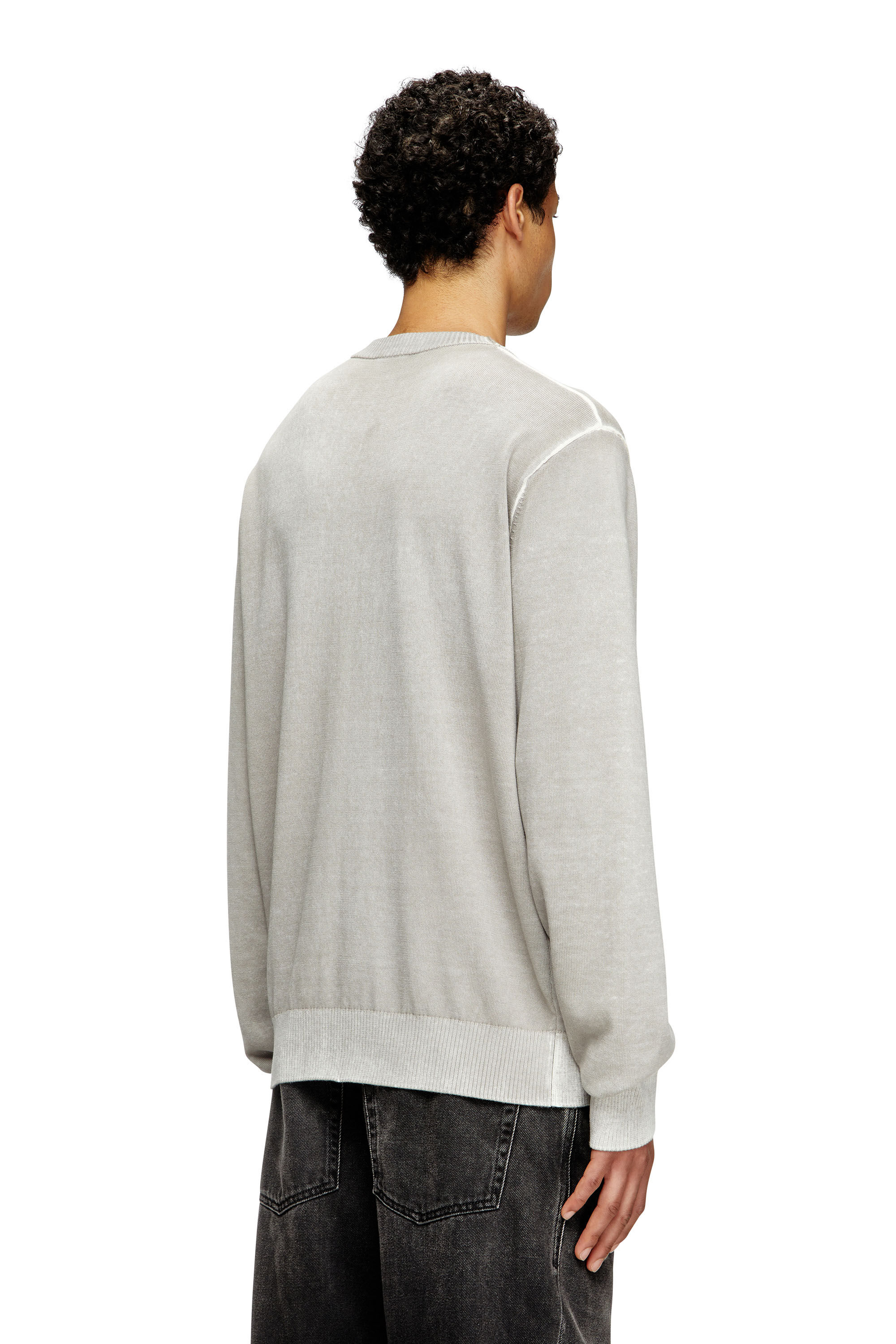 Diesel - K-LARENCE-B, Maglia in cotone stampata al contrario Uomo in Grigio - 4