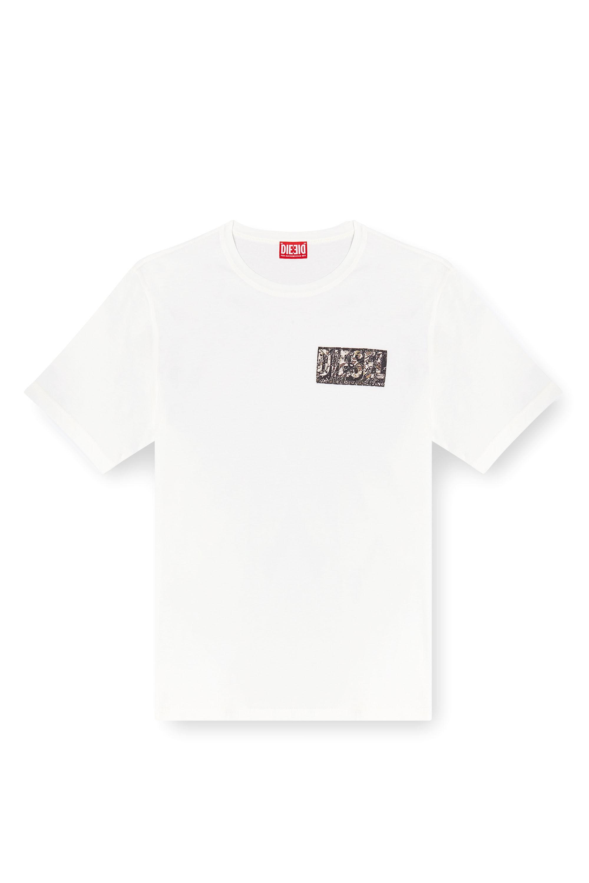 Diesel - T-ADJUST-R19, T-shirt con patch in gabardina Uomo in Bianco - 2