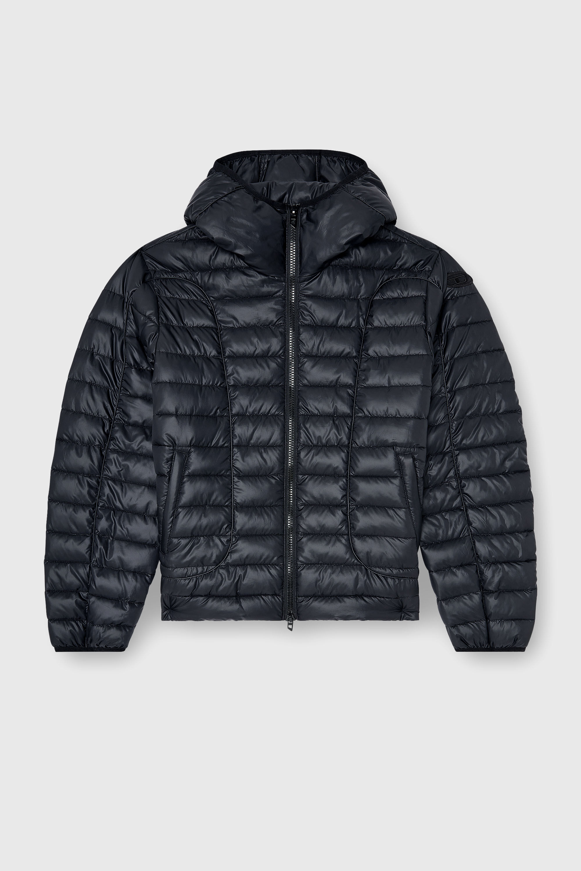 Diesel - W-STONE-WRD, Piumino con profili tono su tono Uomo in Nero - 2