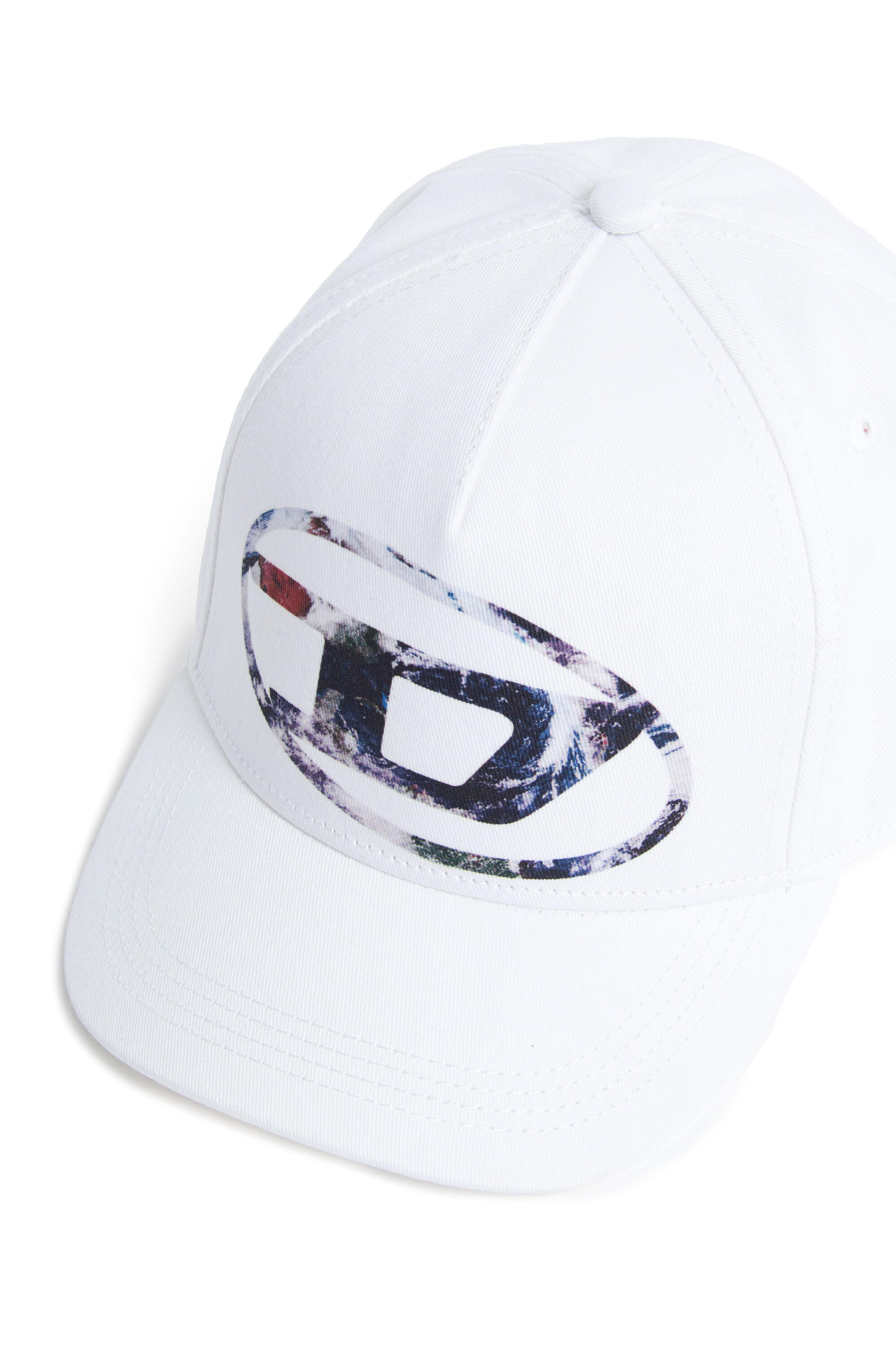Diesel - FZERIL, Berretto da baseball con logo Oval D stampa Terra Unisex in Bianco - 3