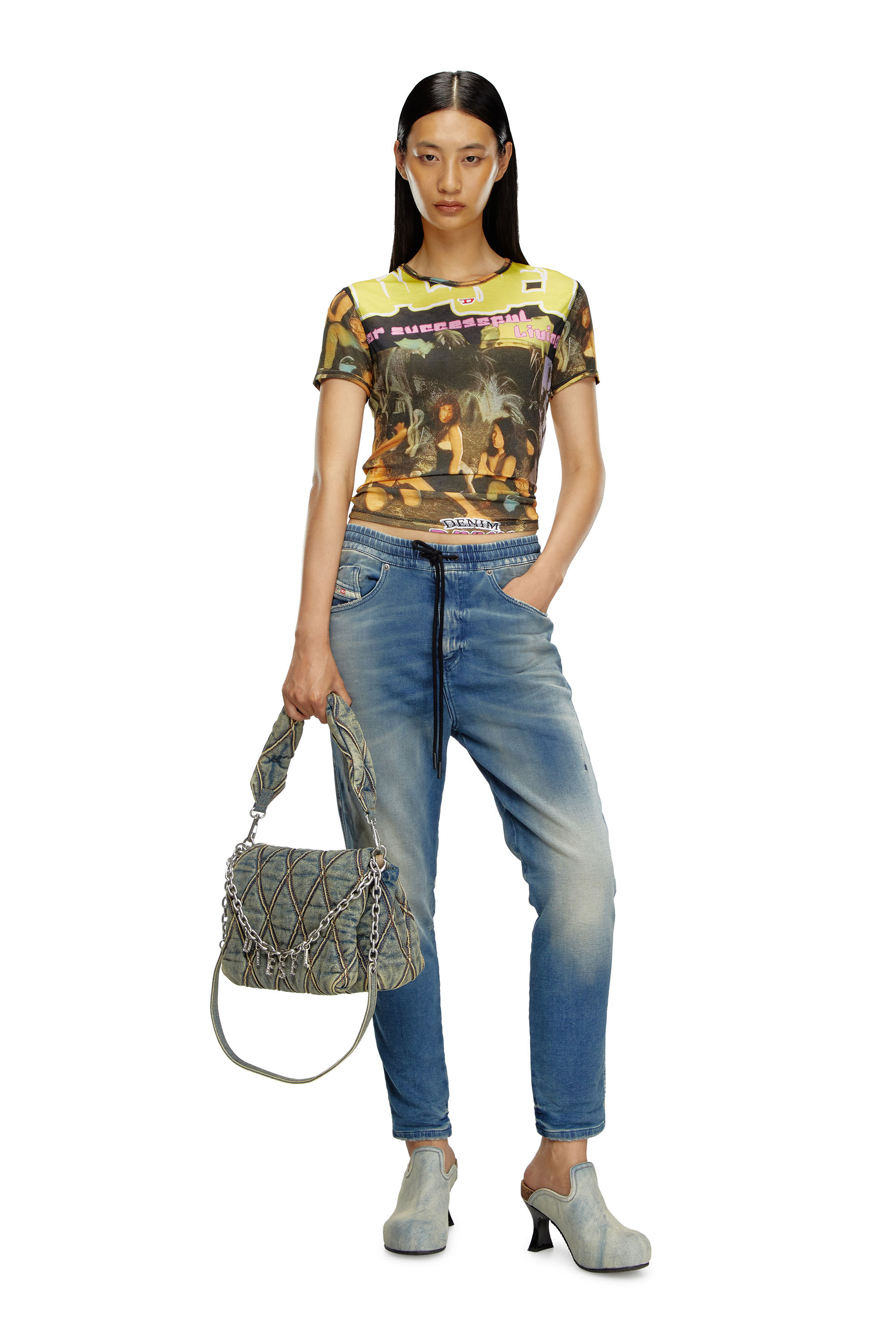 Diesel - Regular 2041 D-Fayza Joggjeans® 068MG Donna, Blu medio - Image 1