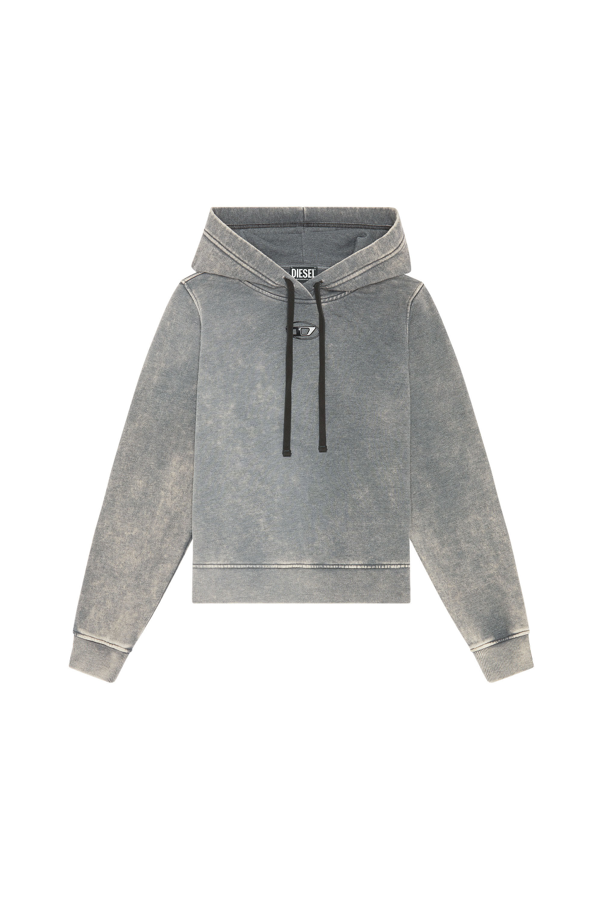 Diesel - F-REGGY-HOOD-G2, Felpa con cappuccio e logo stampato a iniezione Donna in Grigio - 2