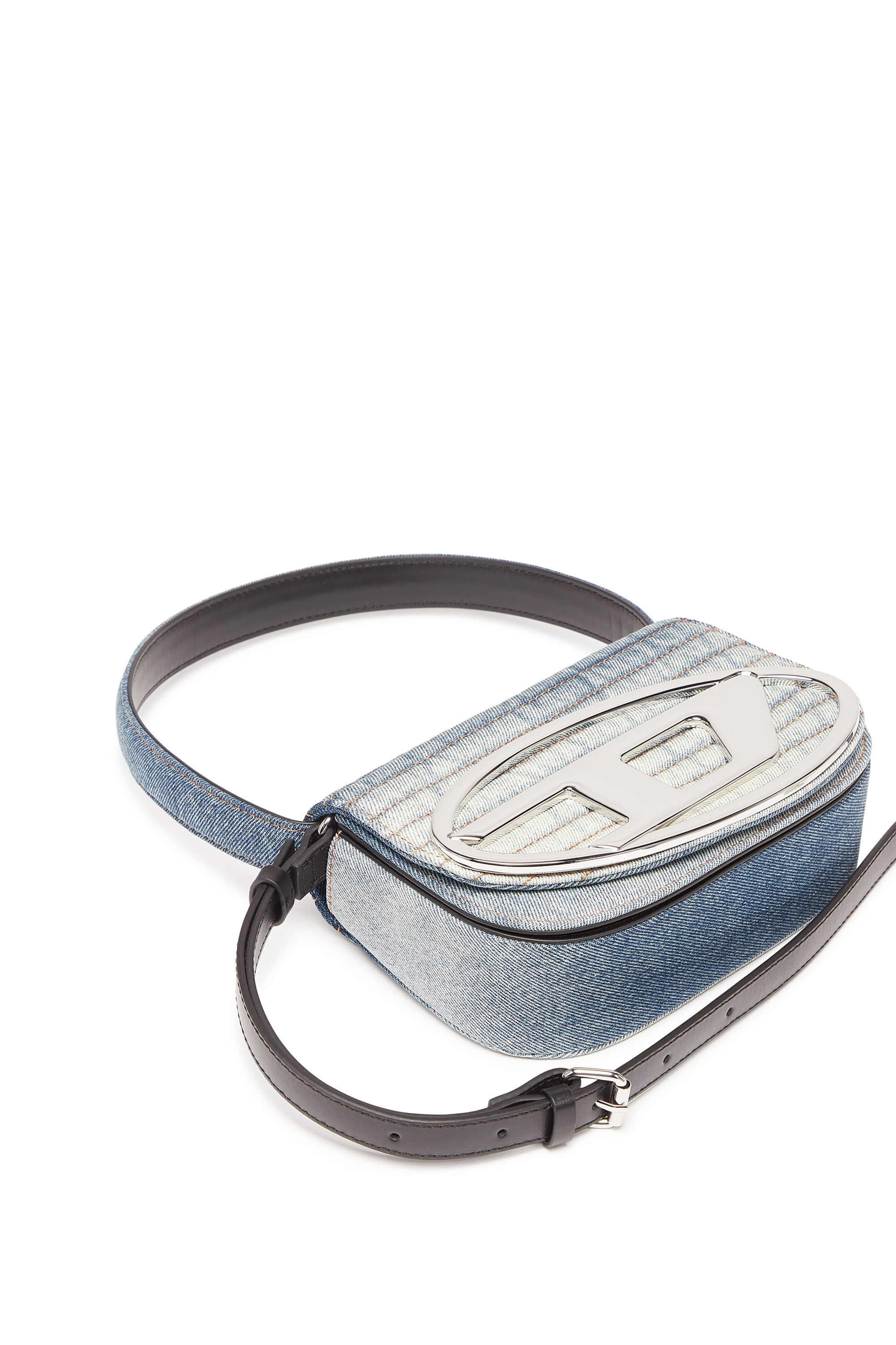 Women's 1DR - Iconic shoulder bag in solarised denim