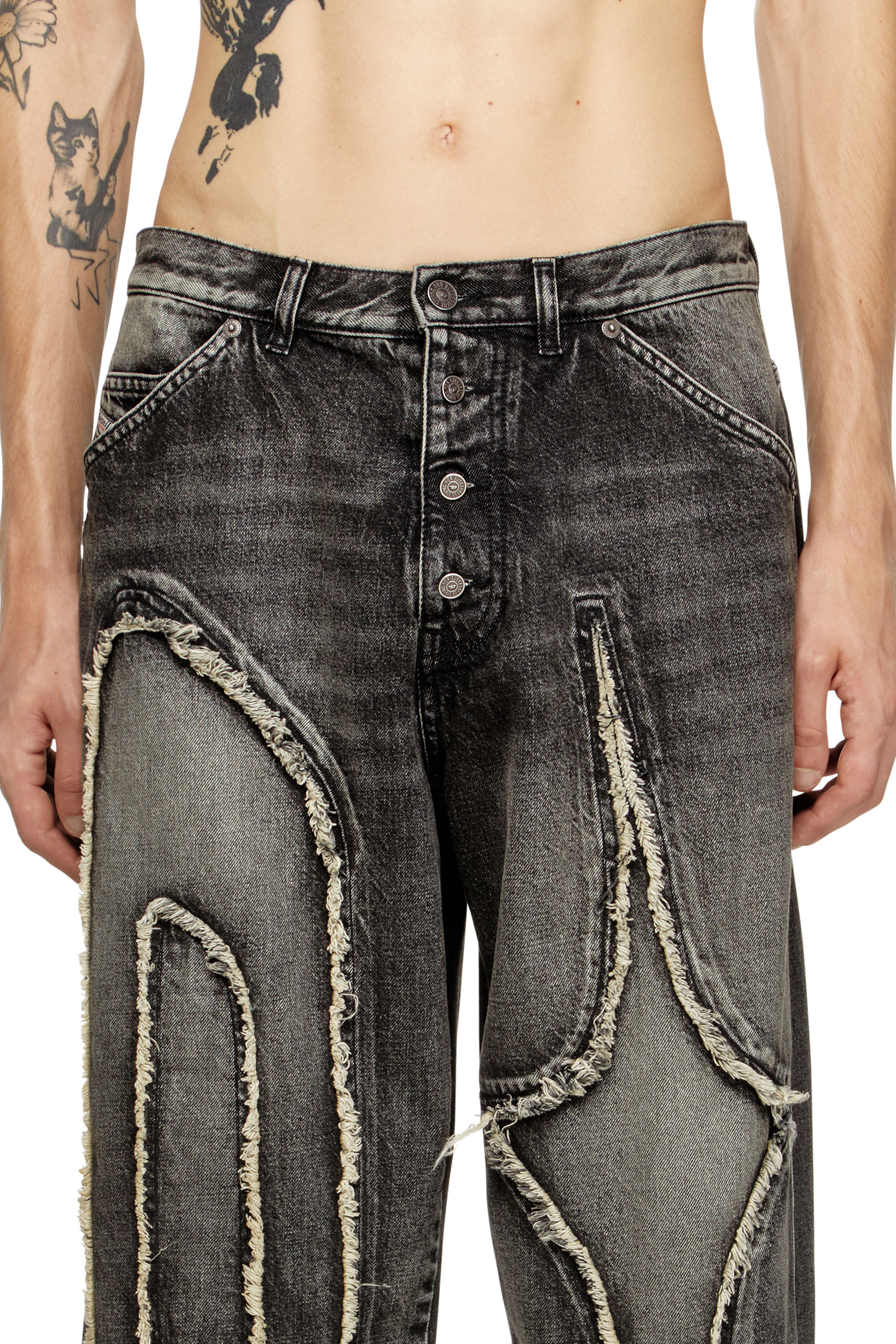 Diesel - Straight Jeans D-ThugClub 0BEBT Unisex, Nero/Grigio scuro - Image 5