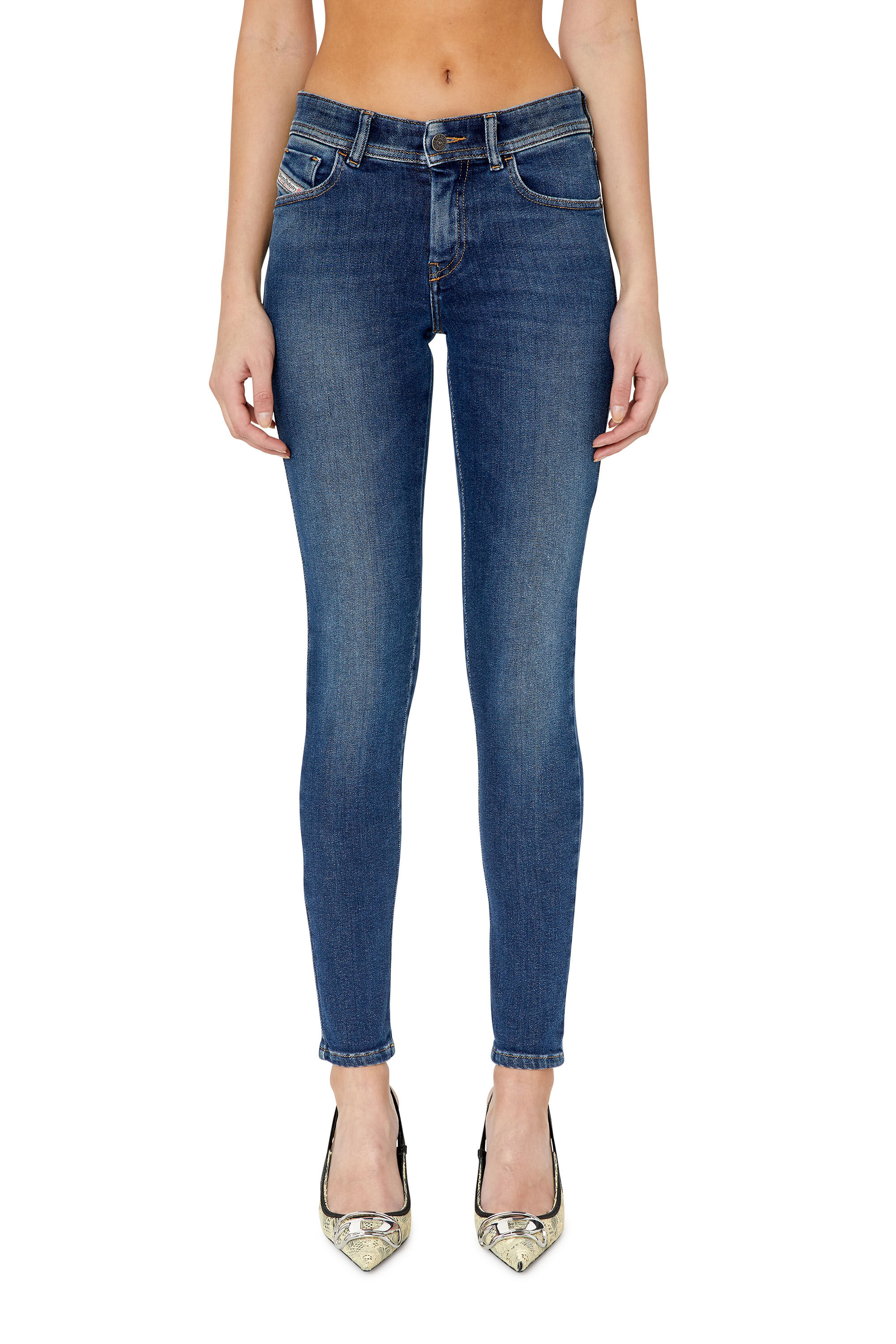 Diesel - 2017 Slandy 09E97 Super skinny Jeans, Blu Scuro - Image 3