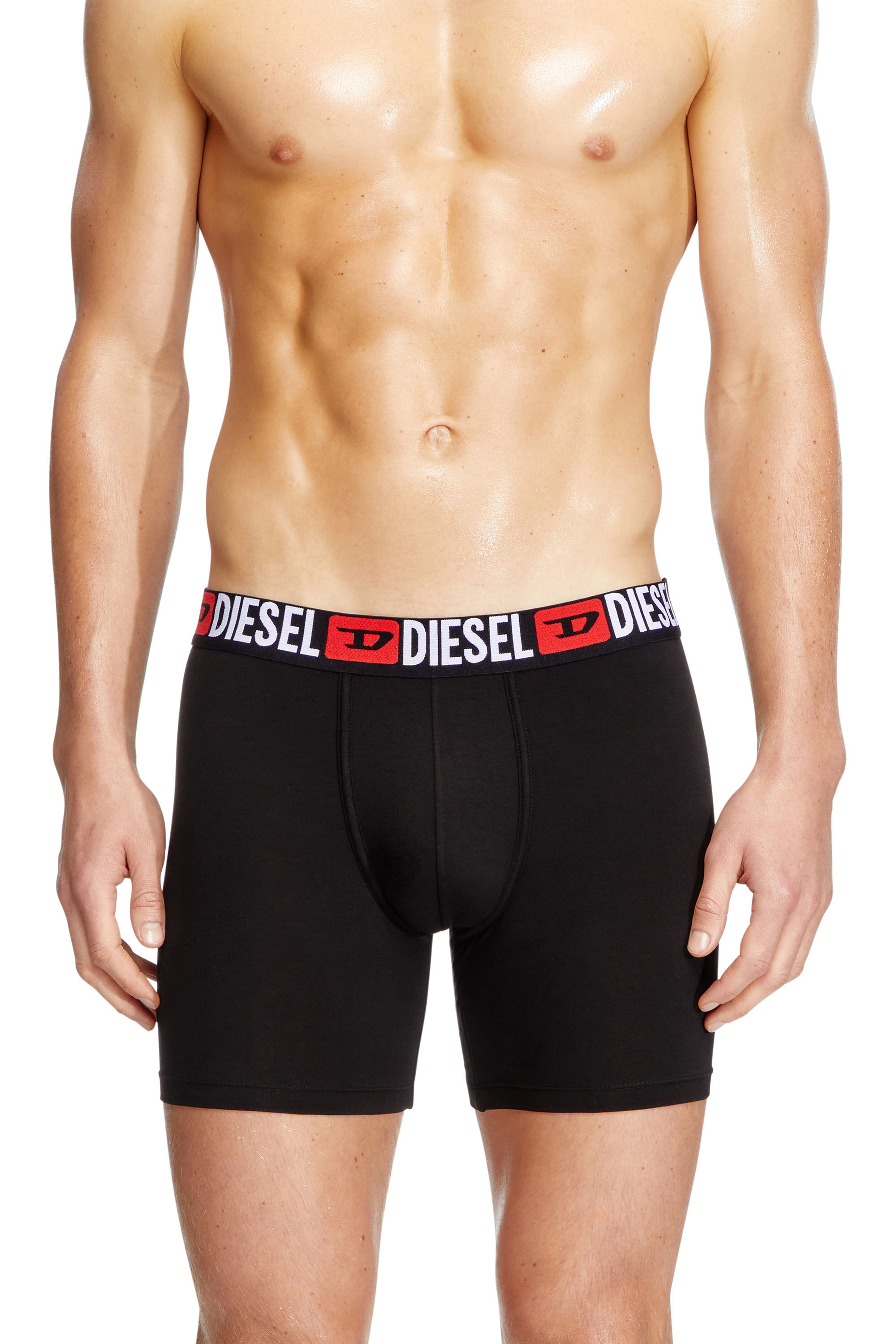 Diesel - MAX-D-CORE-3PACK, Set di tre boxer lunghi in cotone stretch Uomo in Nero - 3