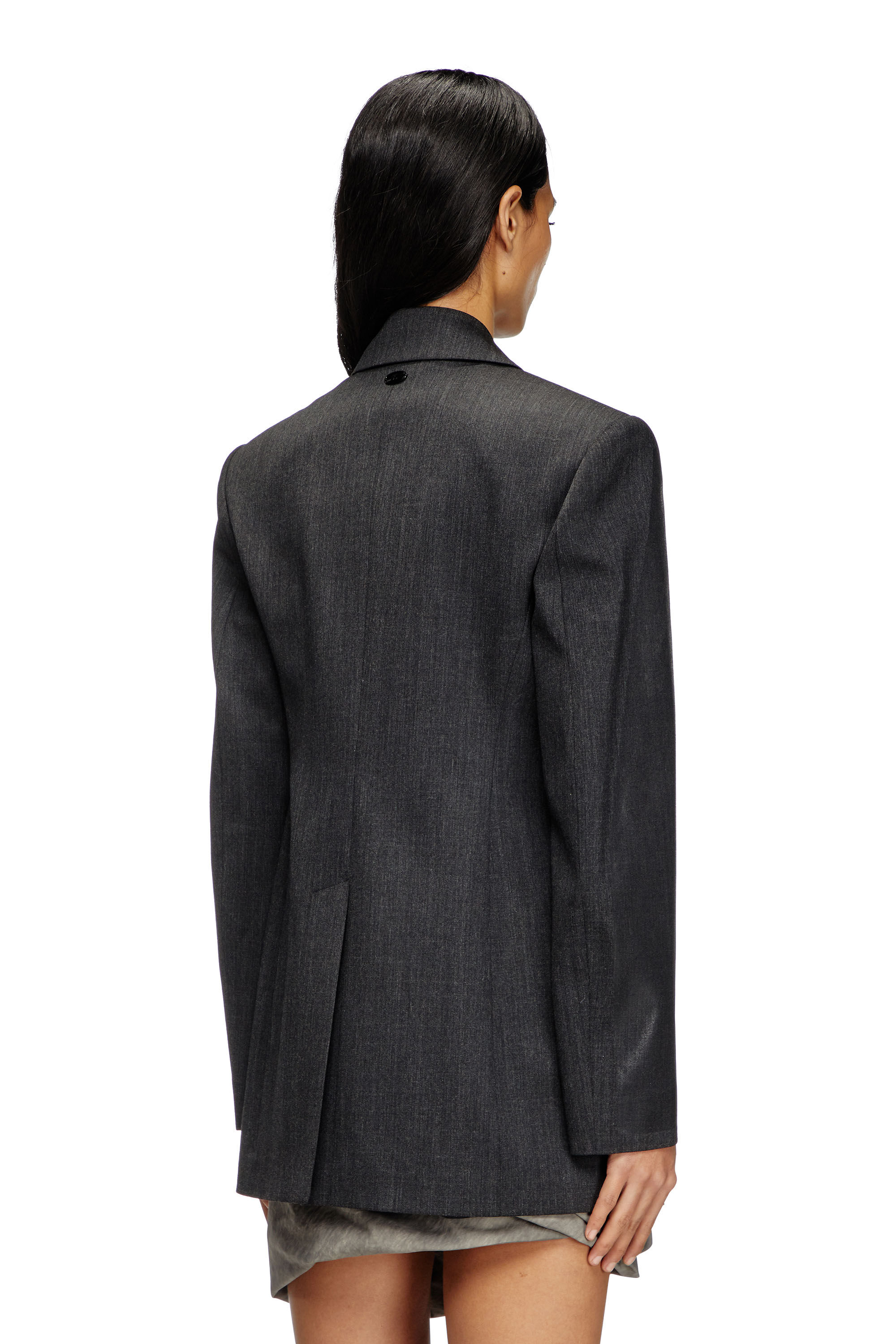 Diesel - G-ALLANT, Blazer doppiopetto con coating Donna in Nero - 4