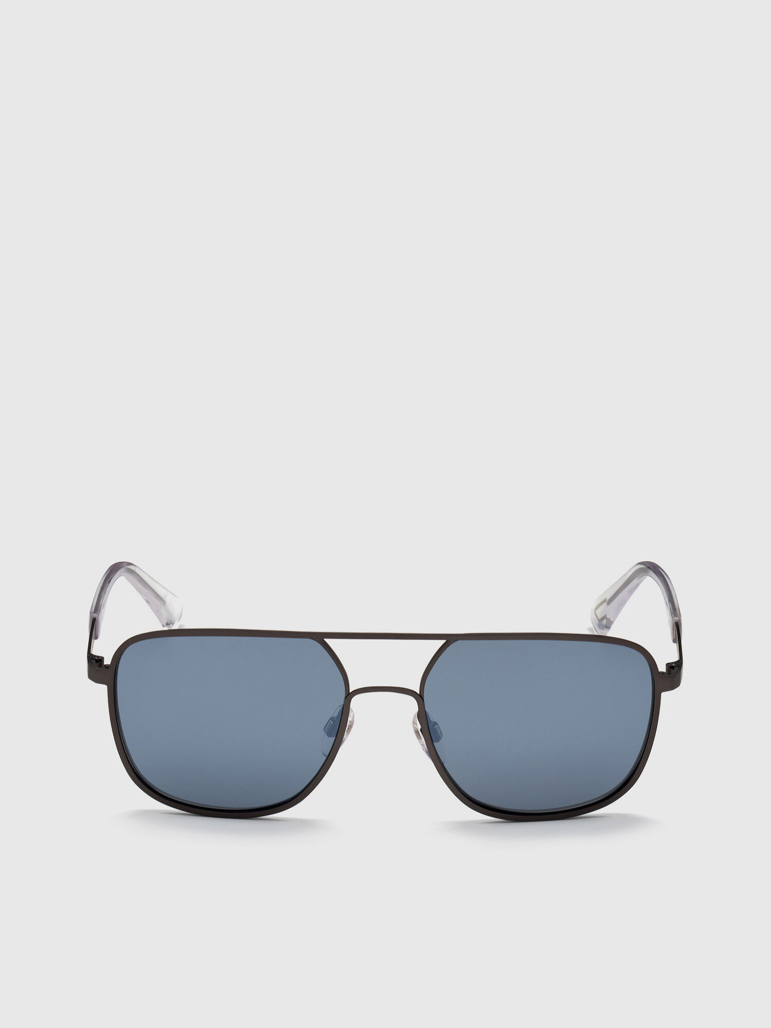 Diesel - DL0325, Occhiali rettangolari in metallo con doppio ponte Uomo in Nero - 1