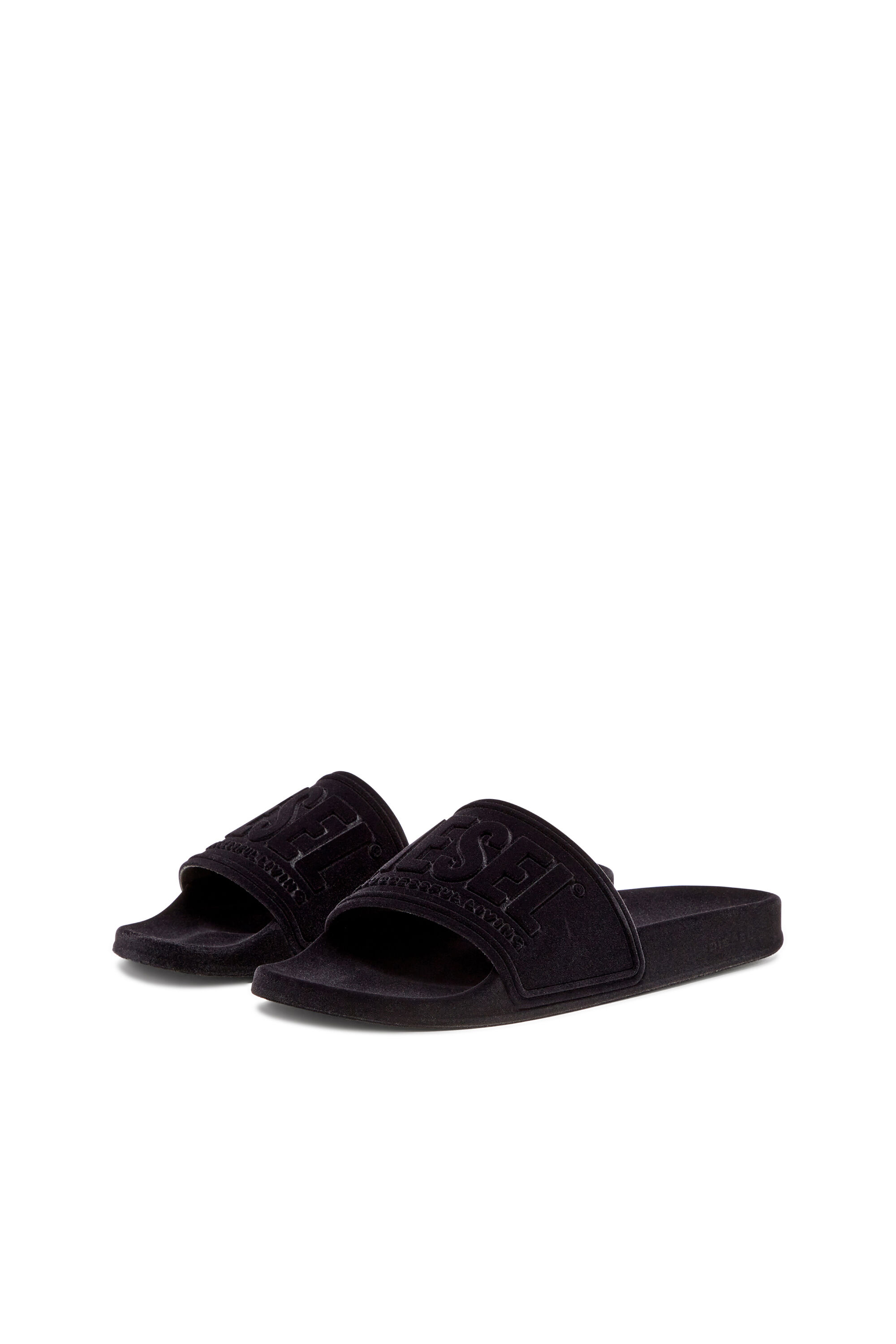 Diesel - SA-MAYEMI CC W, Sa-Mayemi-Ciabatte da piscina con effetto vellutato Donna in Nero - 8