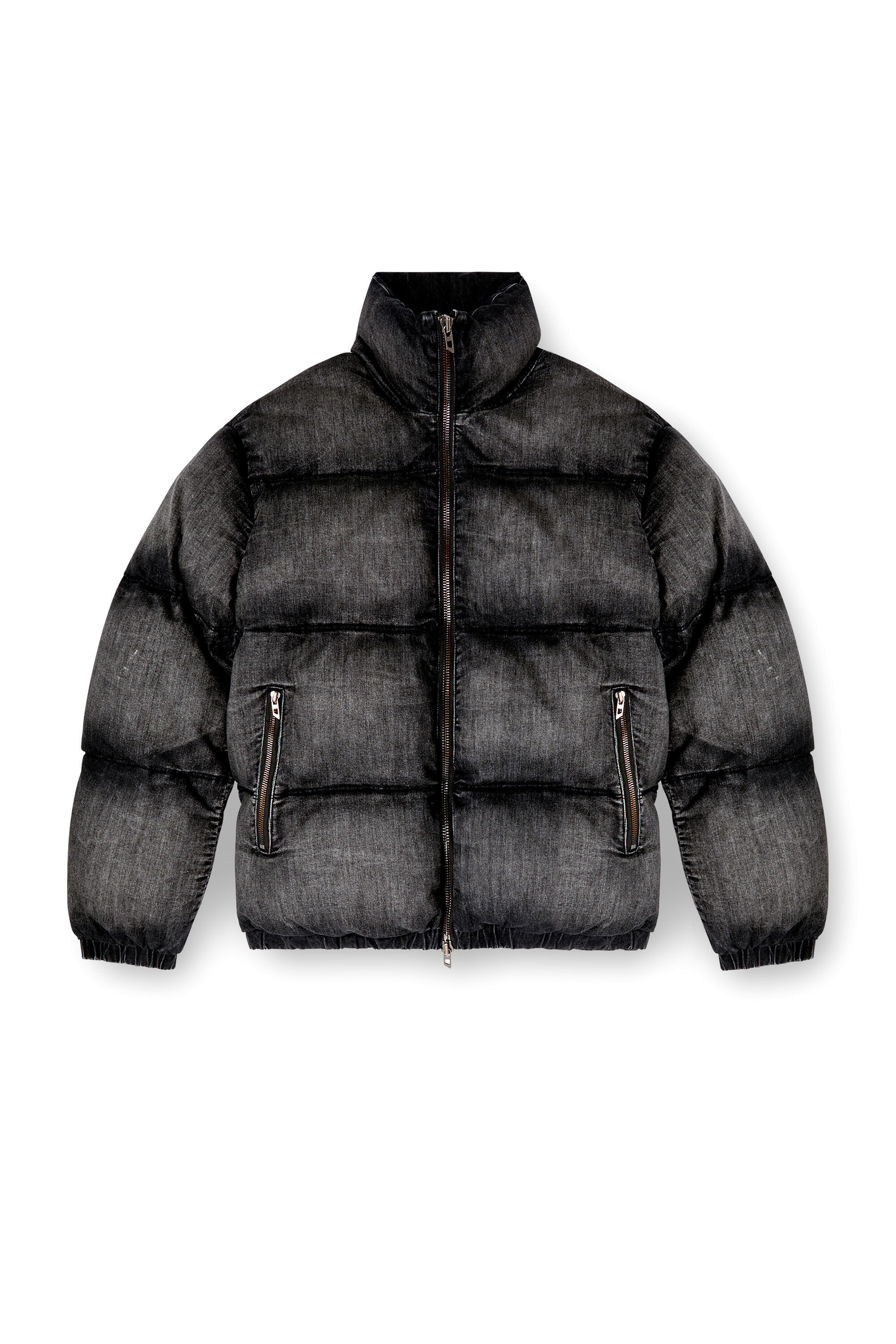 Diesel - W-MONS-A, Giacca imbottita in denim sfumato Unisex in Nero - 2