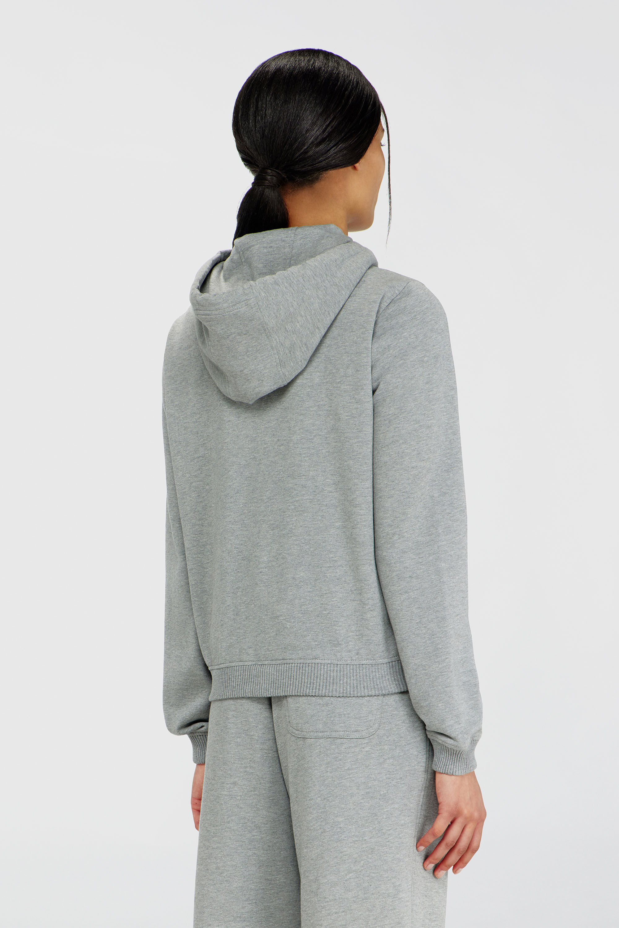 Diesel - HARRIET-D-CORE, Felpa con cappuccio in misto cotone smerigliato Donna in Grigio - 4