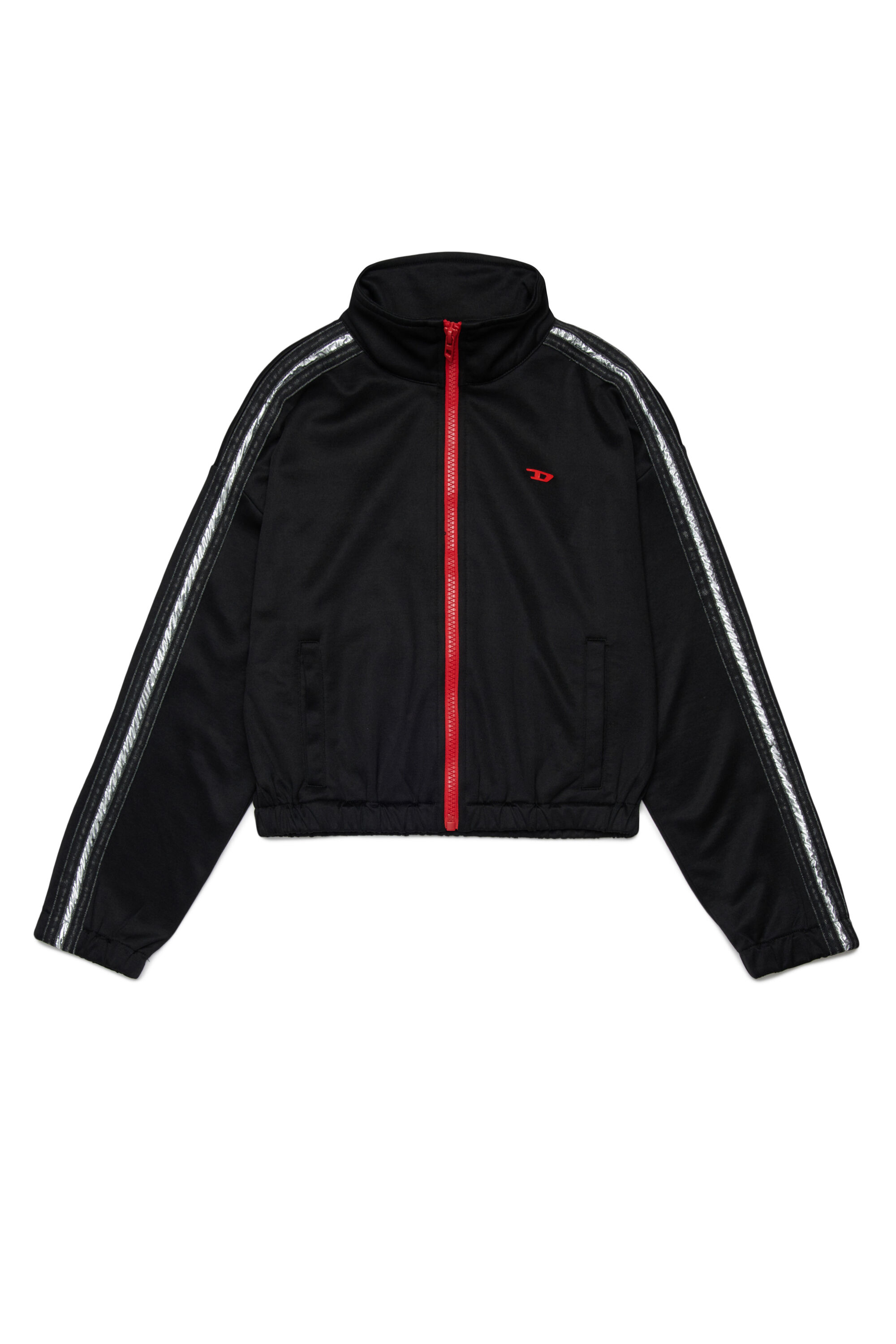 Diesel - STREET, Felpa corta con zip a contrasto Donna in Nero - 1