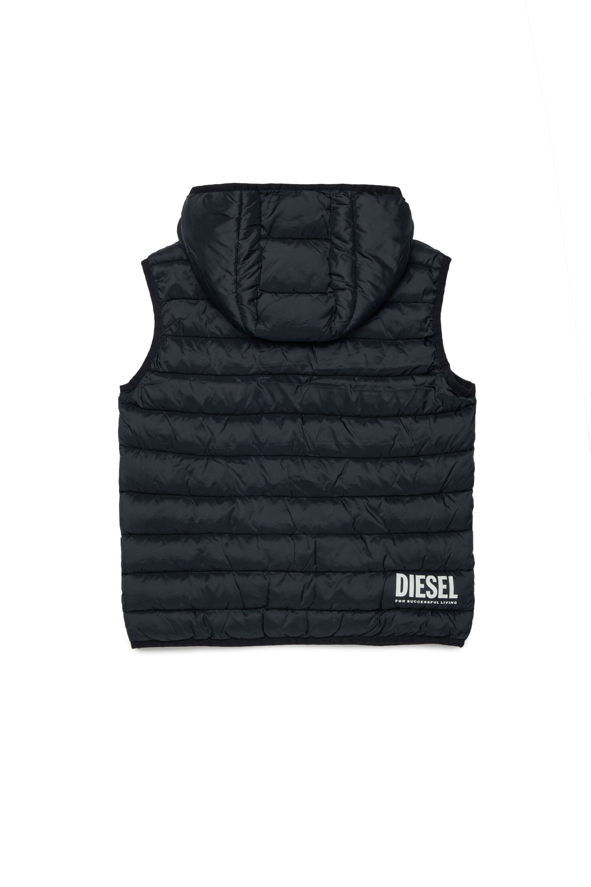 Diesel - JTEMPLY, Gilet imbottito in nylon con cappuccio Unisex in Nero - 2