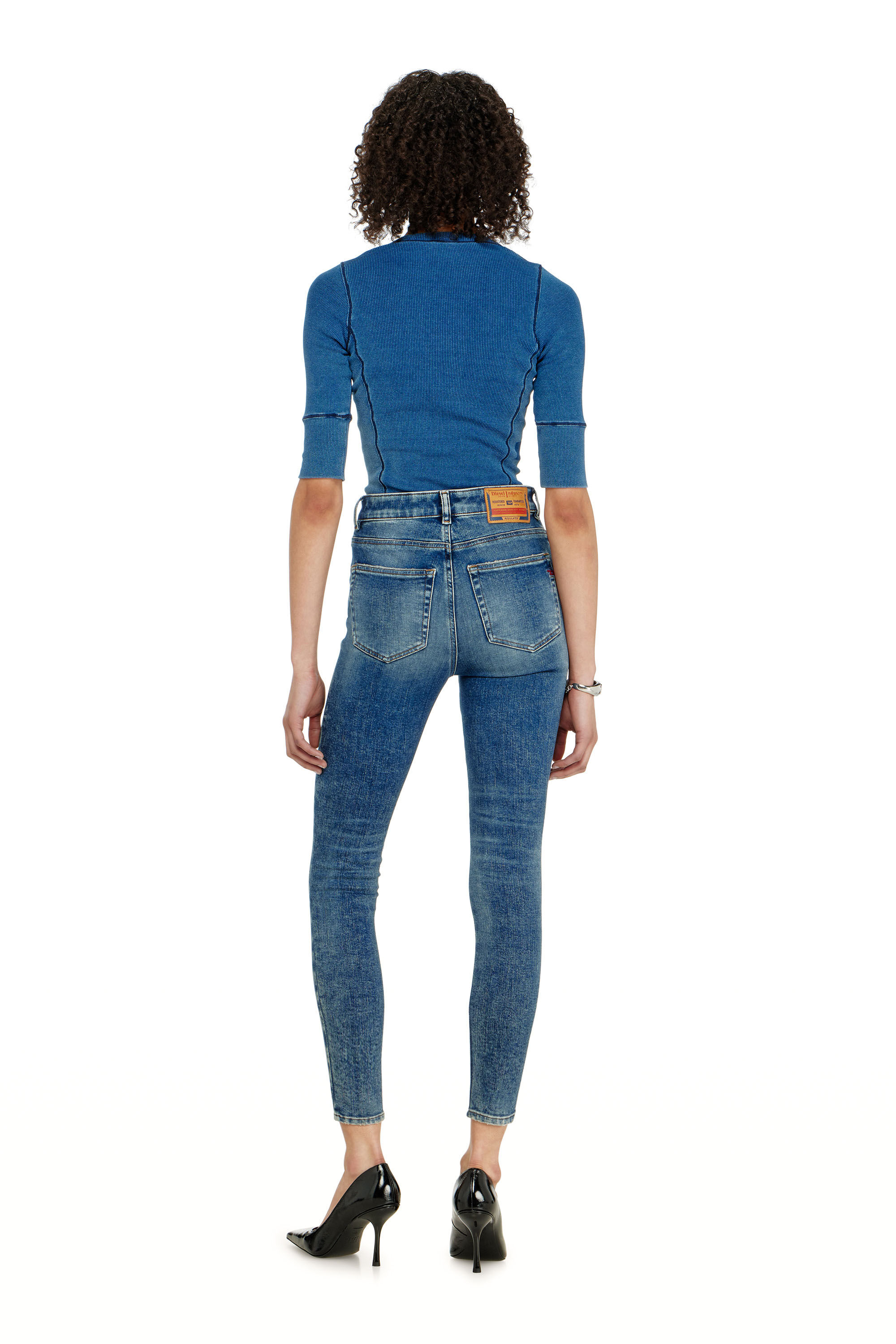 Diesel - Skinny Jeans 1984 Slandy-High 09P72 Donna, Blu medio - Image 3