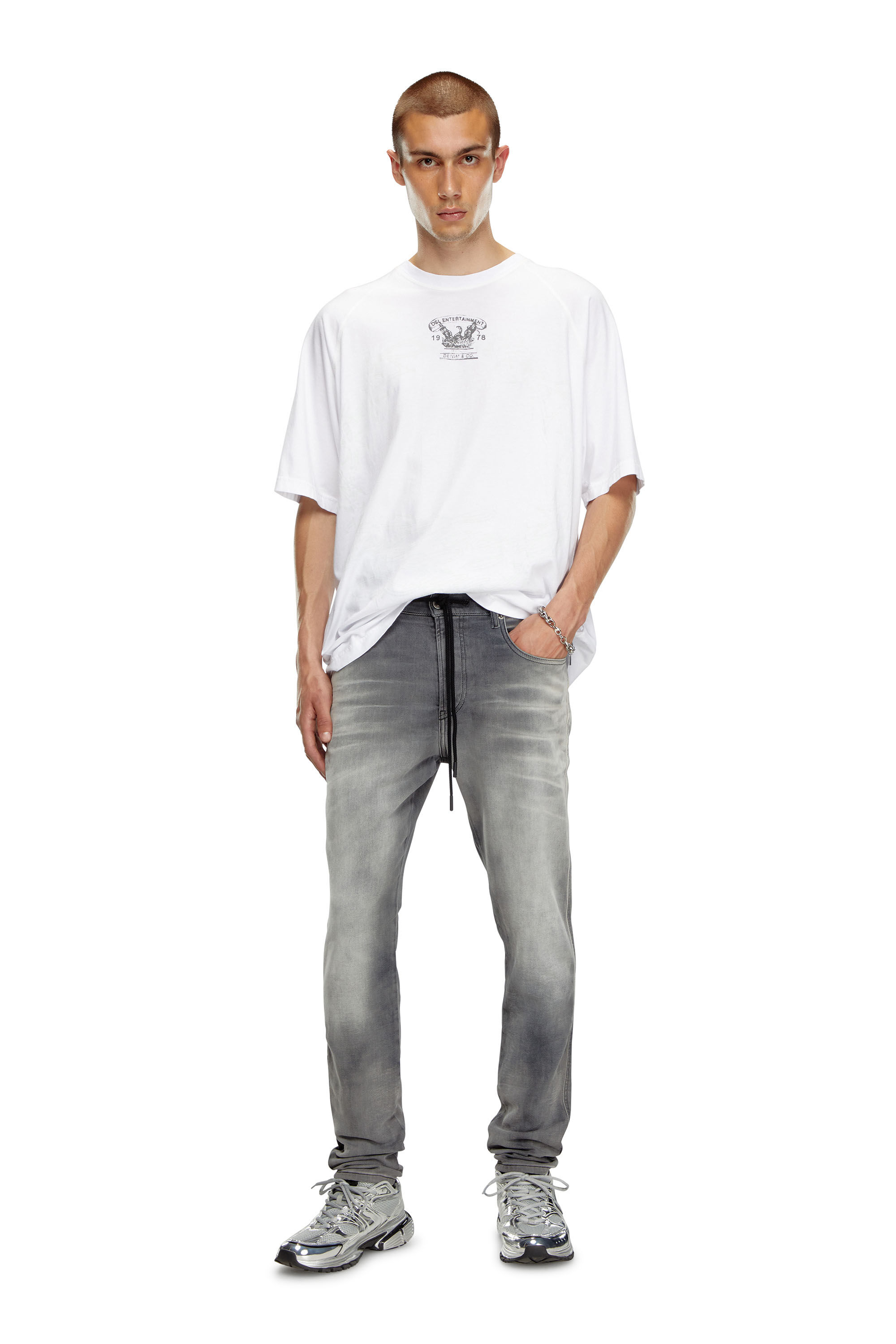 Diesel - Slim 2060 D-Strukt Joggjeans® 068LR Uomo, Grigio scuro - Image 1