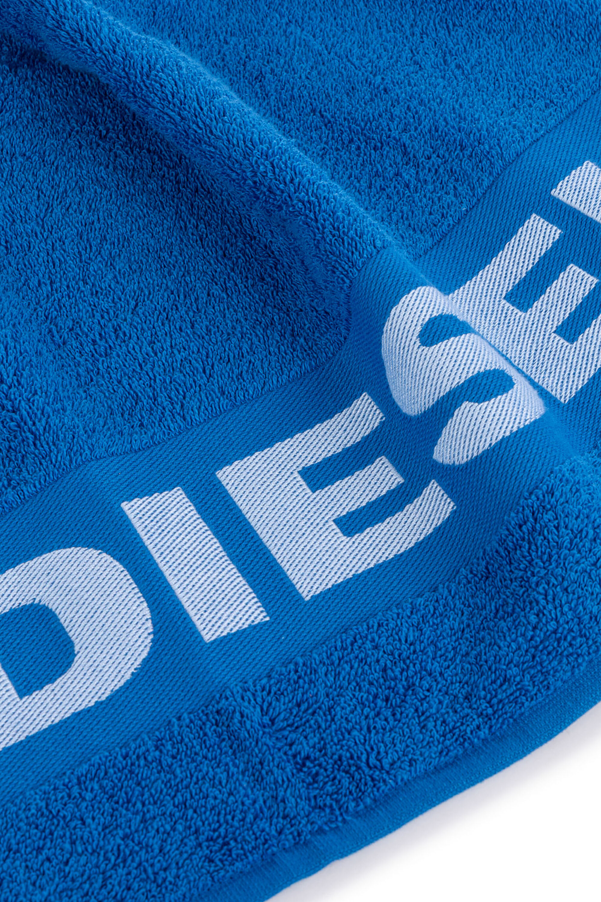 Diesel - 1015132 LOGO-COTTON TOWEL SET 1+1 BLUE, Logo-Asciugamano con Ospite in Cotone Unisex in Blu - 2