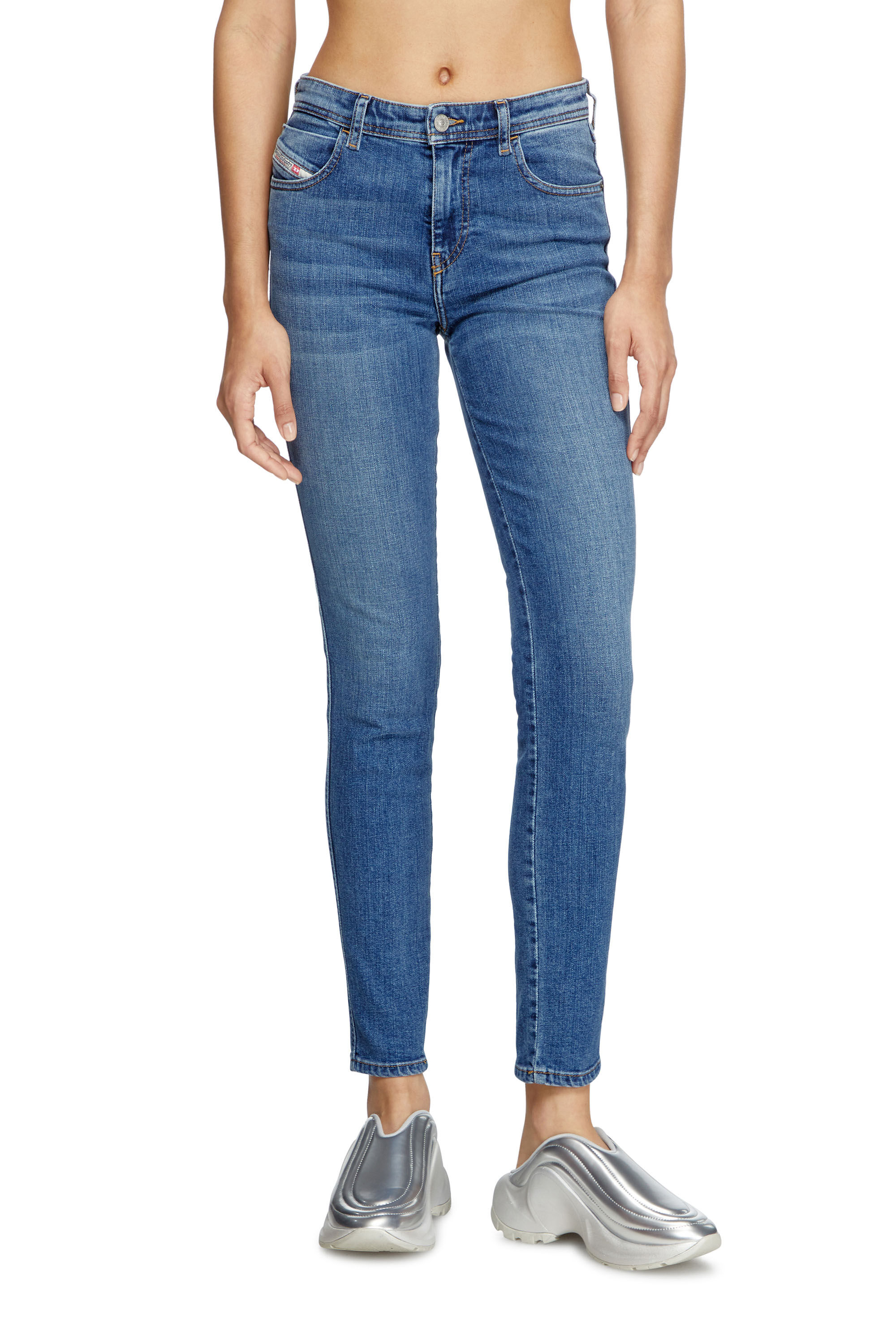 Diesel - Skinny Jeans 2015 Babhila 09L02 Donna, Blu medio - Image 3